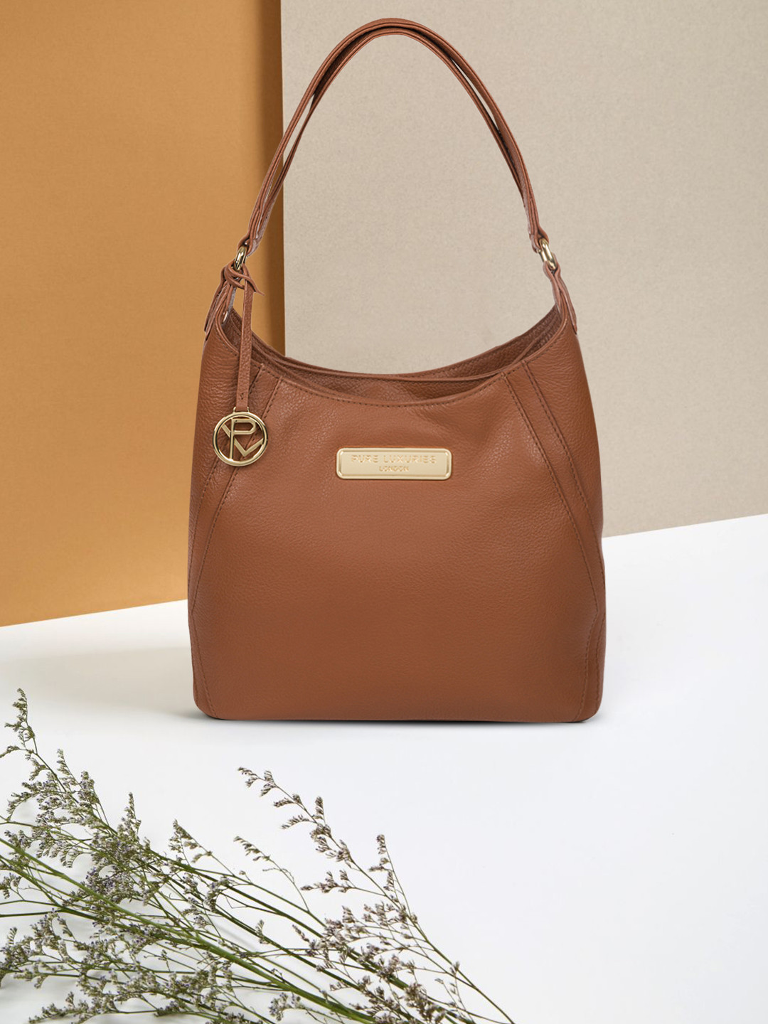

PURE LUXURIES LONDON Women Tan Brown Solid Genuine Leather Abigail Tote Bag