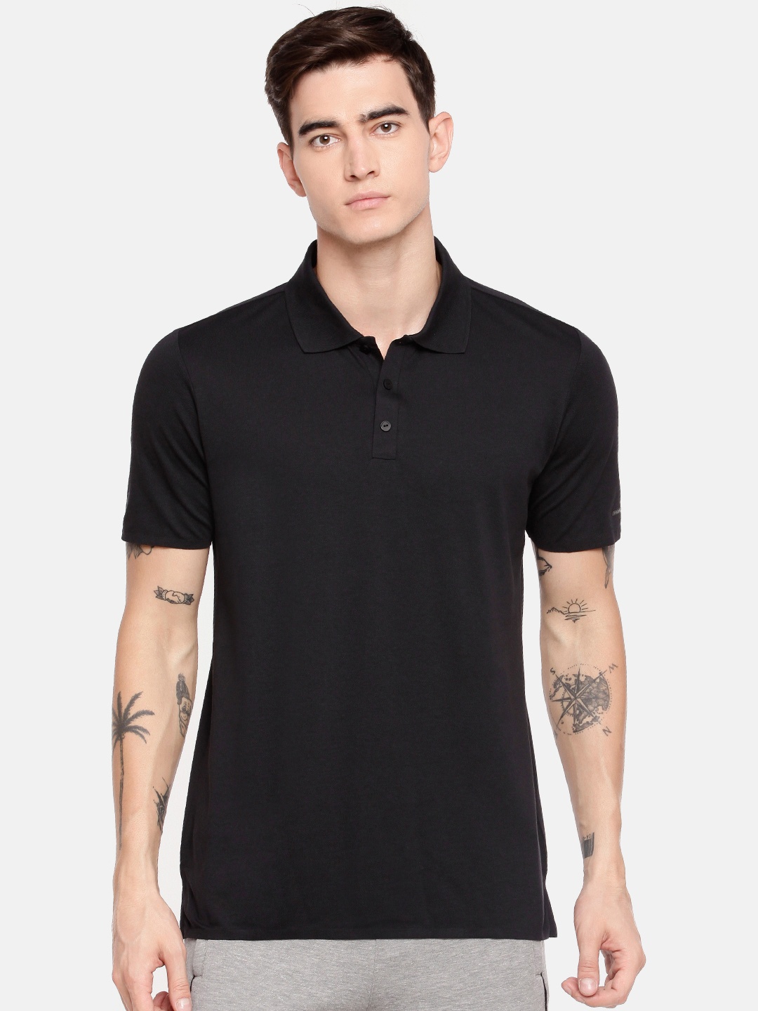 

PUMA Motorsport Men Black Solid Polo M PD Pure Cotton T-shirt