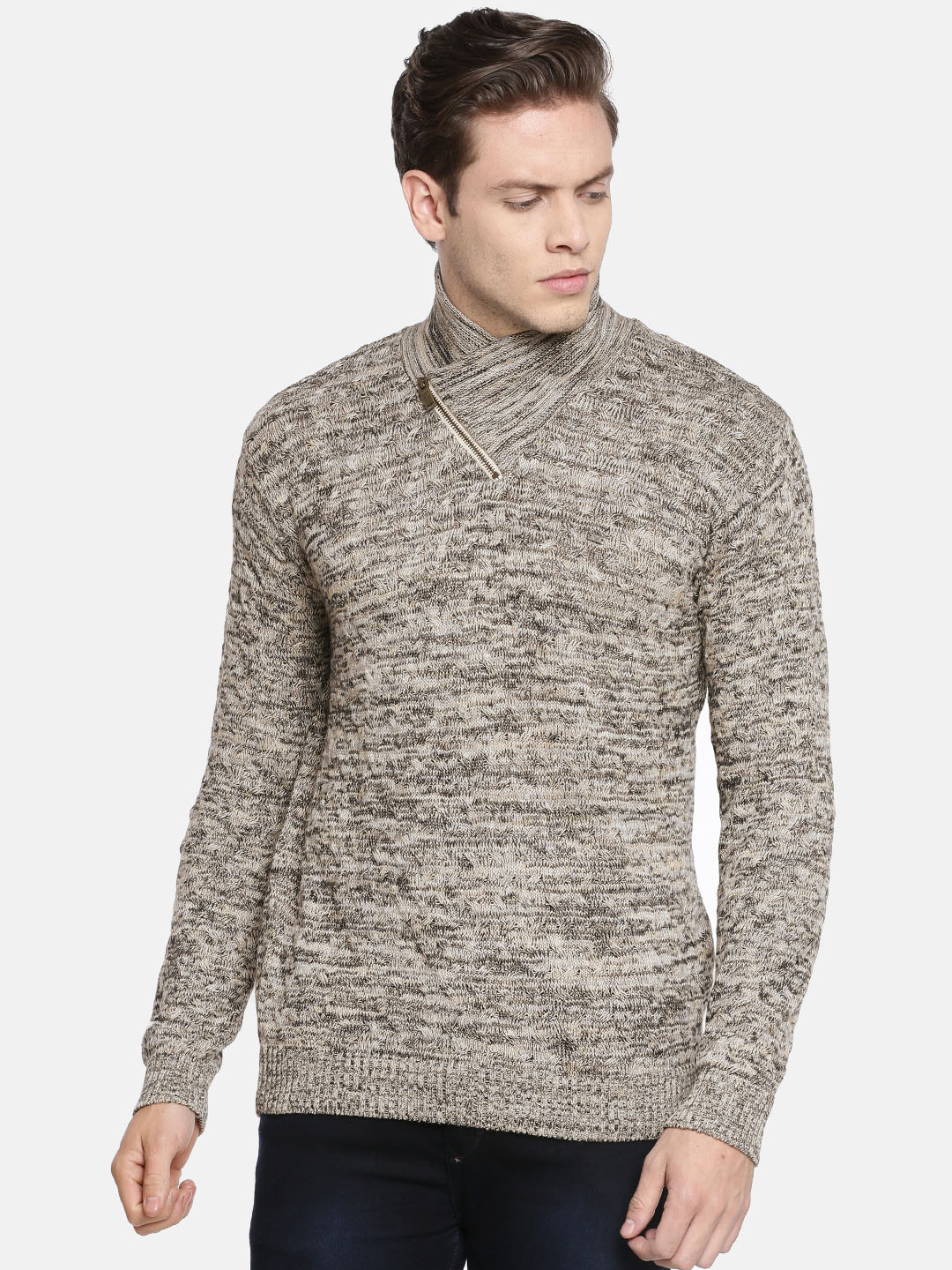 

Blackberrys Men Black Self Design Pullover Sweater