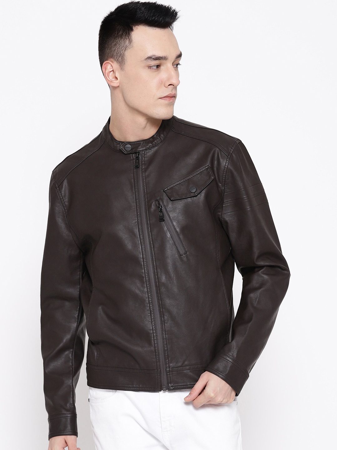 

Blackberrys Men Coffee Brown Solid Tailored Jacket
