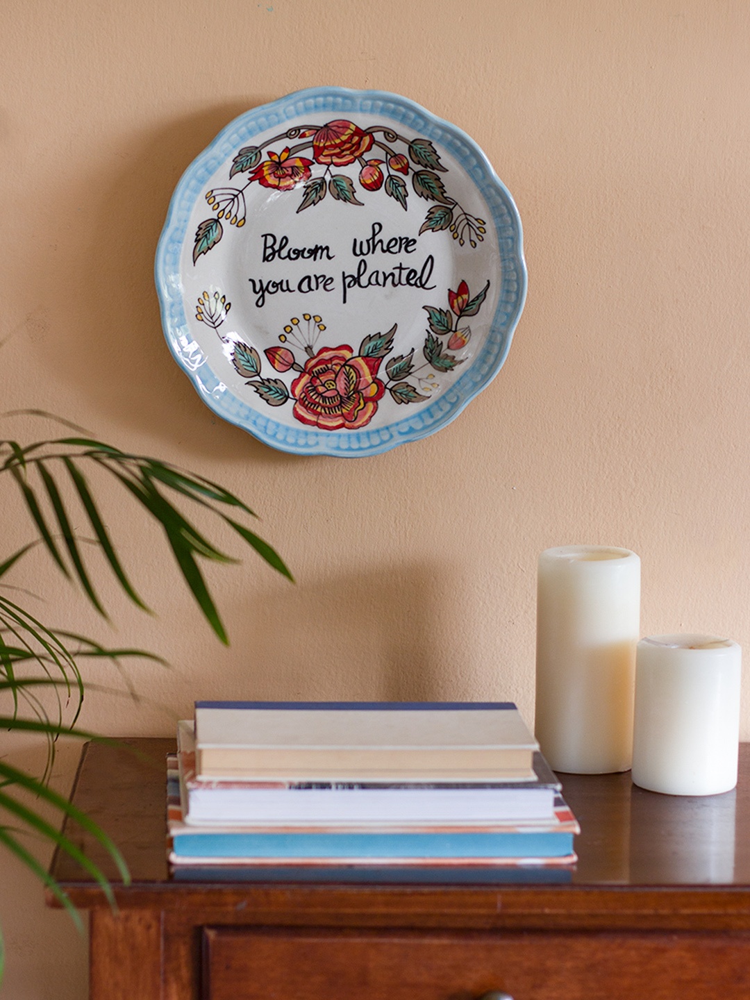 

The Wishing Chair White & Blue Printed Wall Plate
