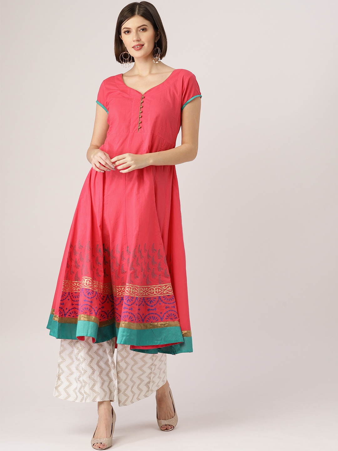 

MBE Women Pink Solid Anarkali Kurta