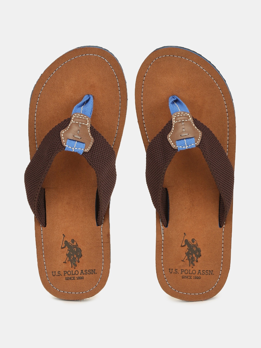 

U.S. Polo Assn. Men Brown Solid Thong Flip-Flops