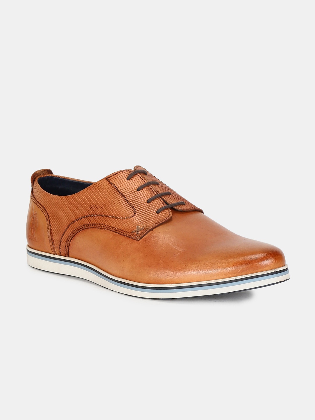 

U.S. Polo Assn. Men Brown Solid Leather Formal Derbys