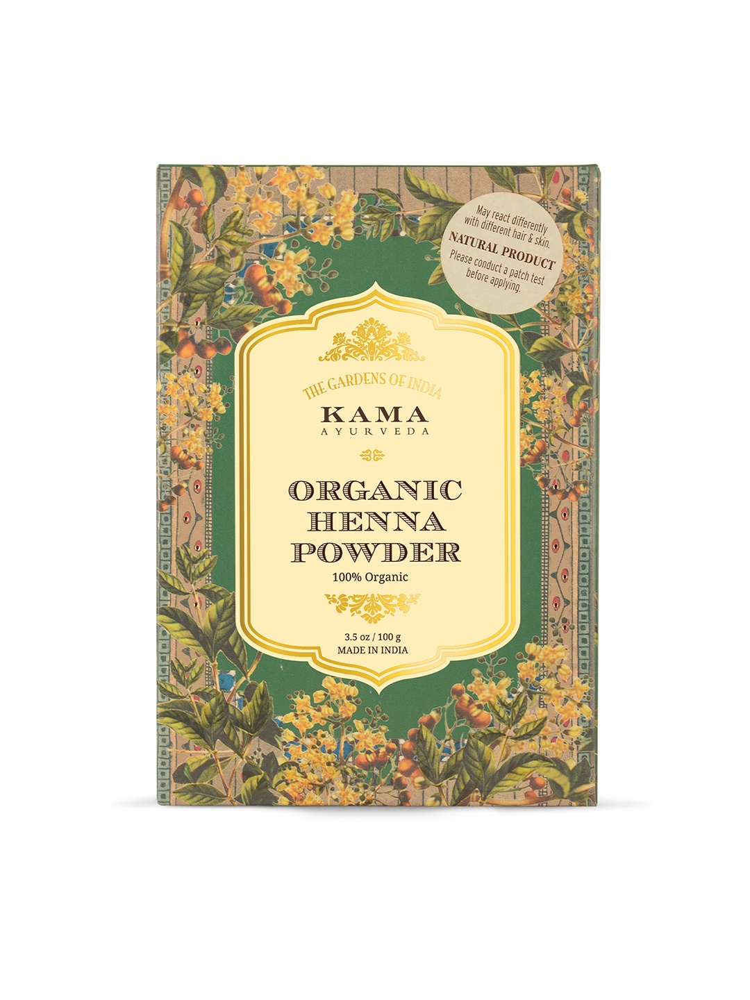 

KAMA AYURVEDA Sustainable Organic Henna Powder 100 g, Green
