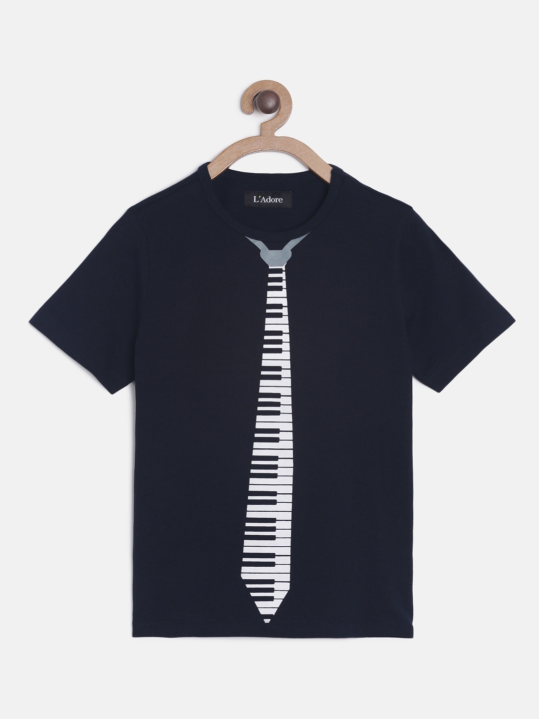 

LAdore Boys Black Printed Round Neck T-shirt