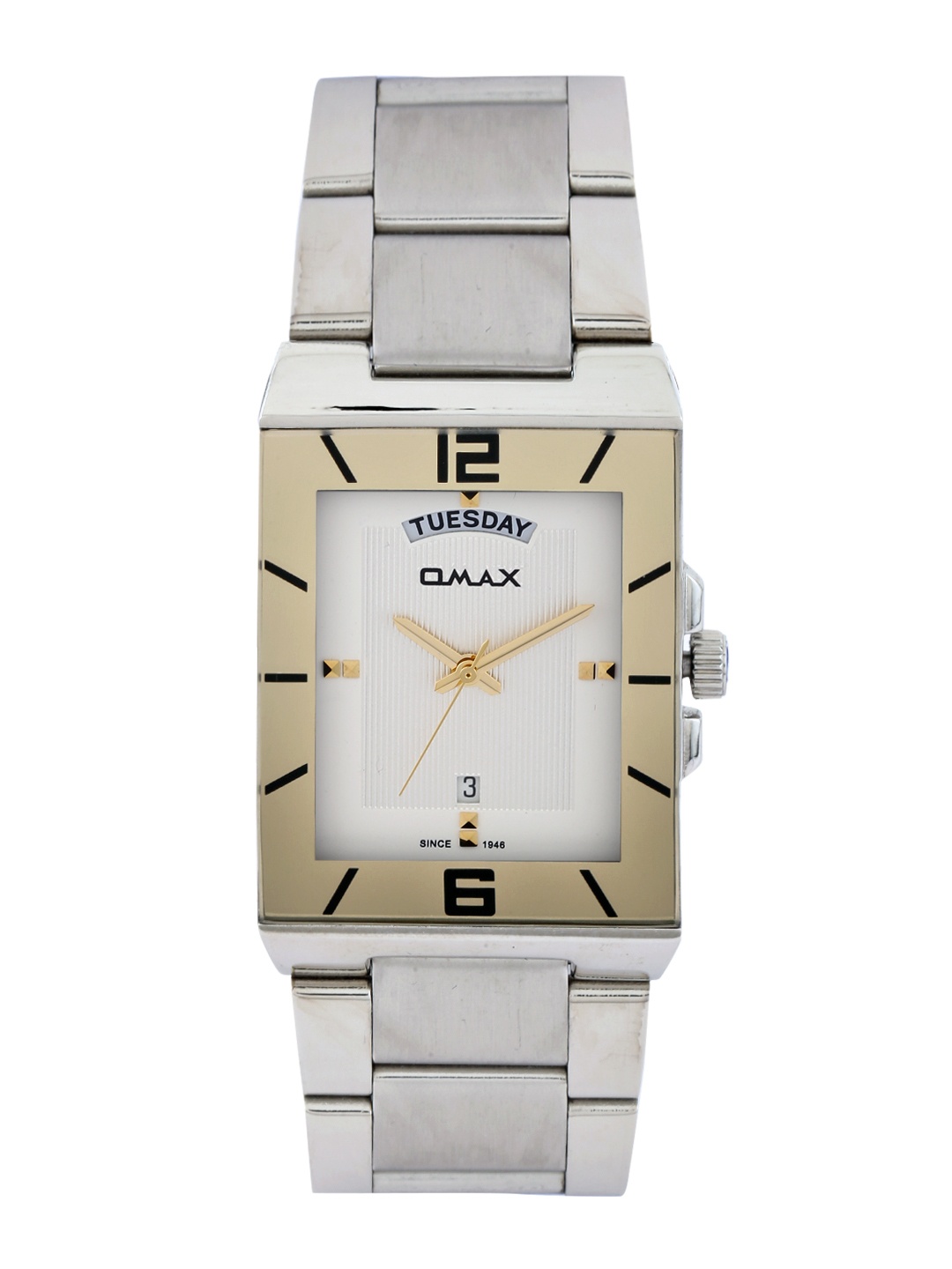 

Omax Men Off-White Dial Watch SS392