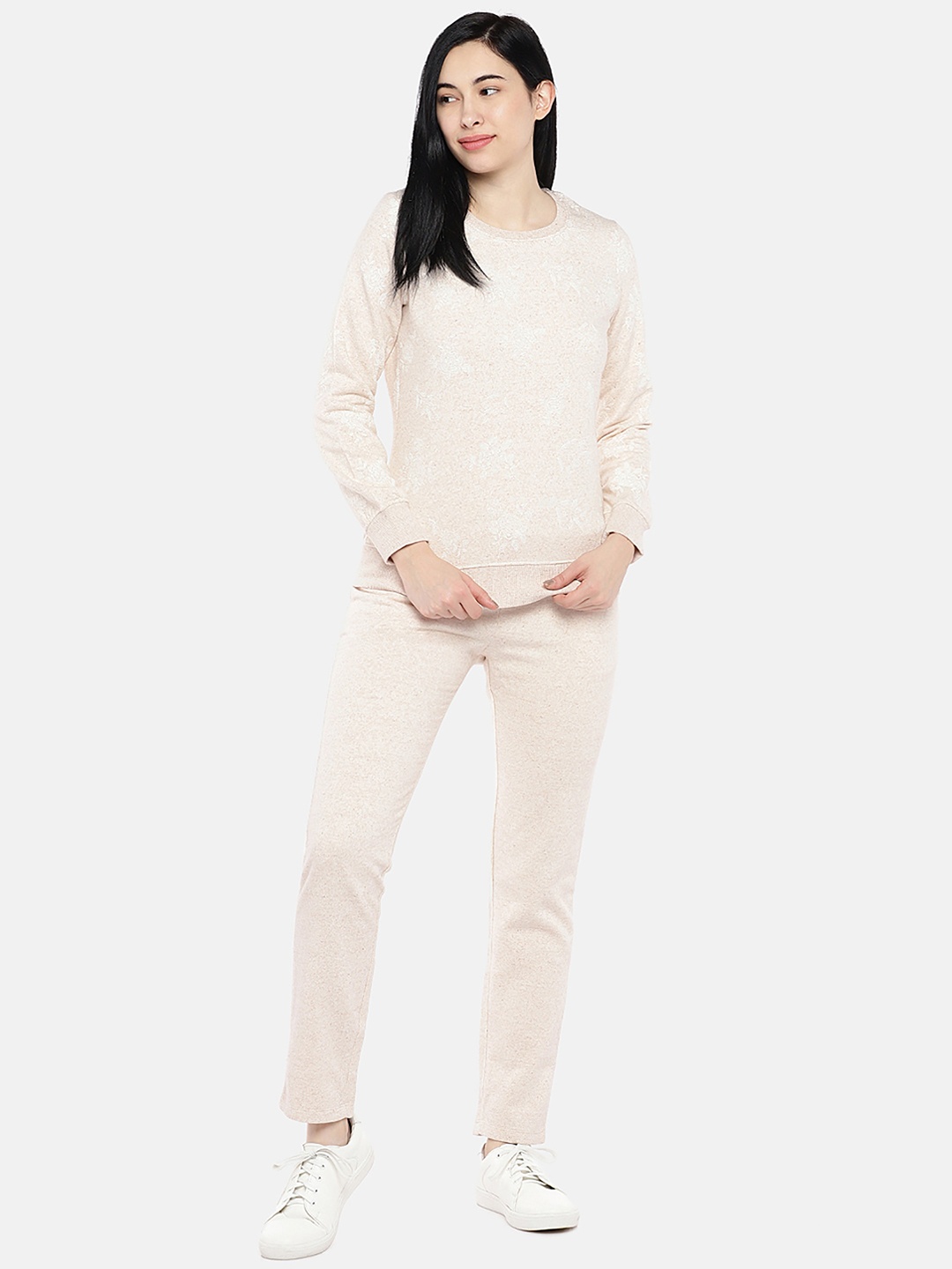 

Sweet Dreams Women Beige Solid Tracksuit