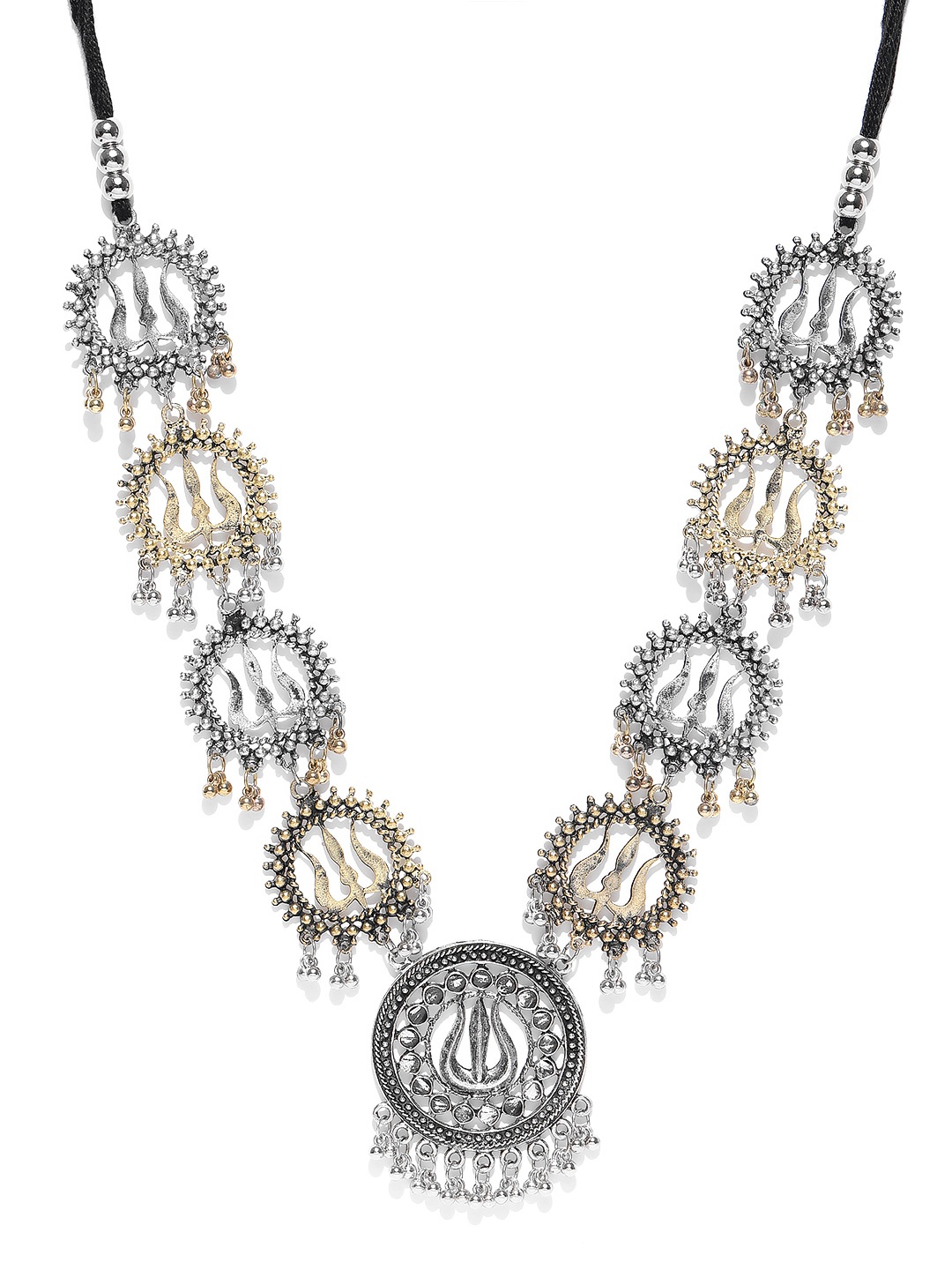 

Tarbiya Kraft Oxidised Silver-Toned & Gold-Toned Trident Necklace