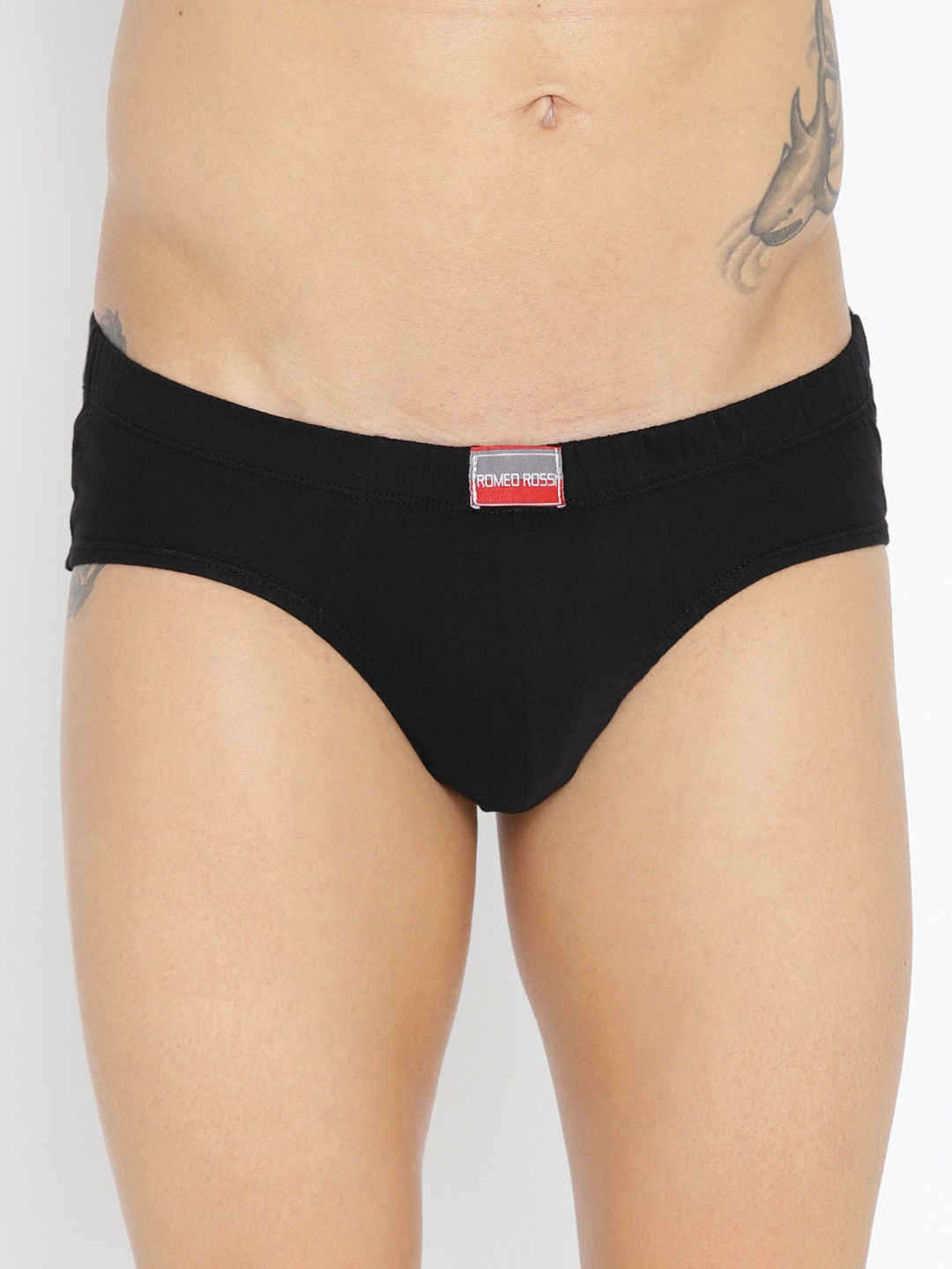 

ROMEO ROSSI Men Black Solid Brief SBIE-1002