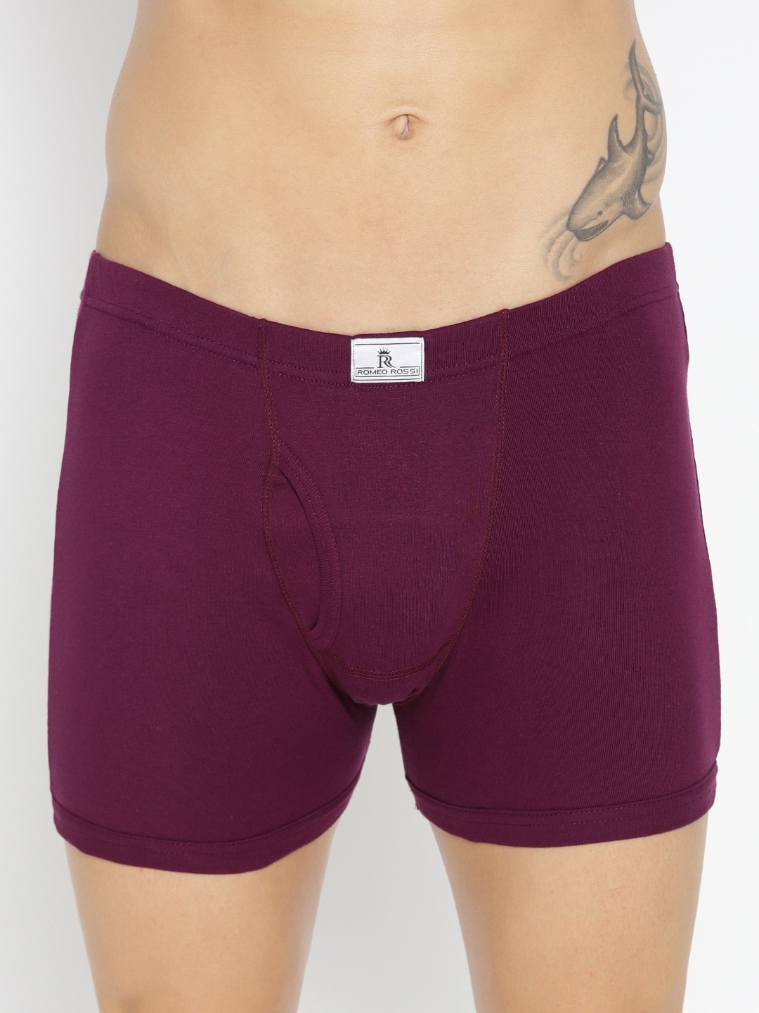 

ROMEO ROSSI Men Aubergine Solid Trunk RTIE-1004-WN, Purple