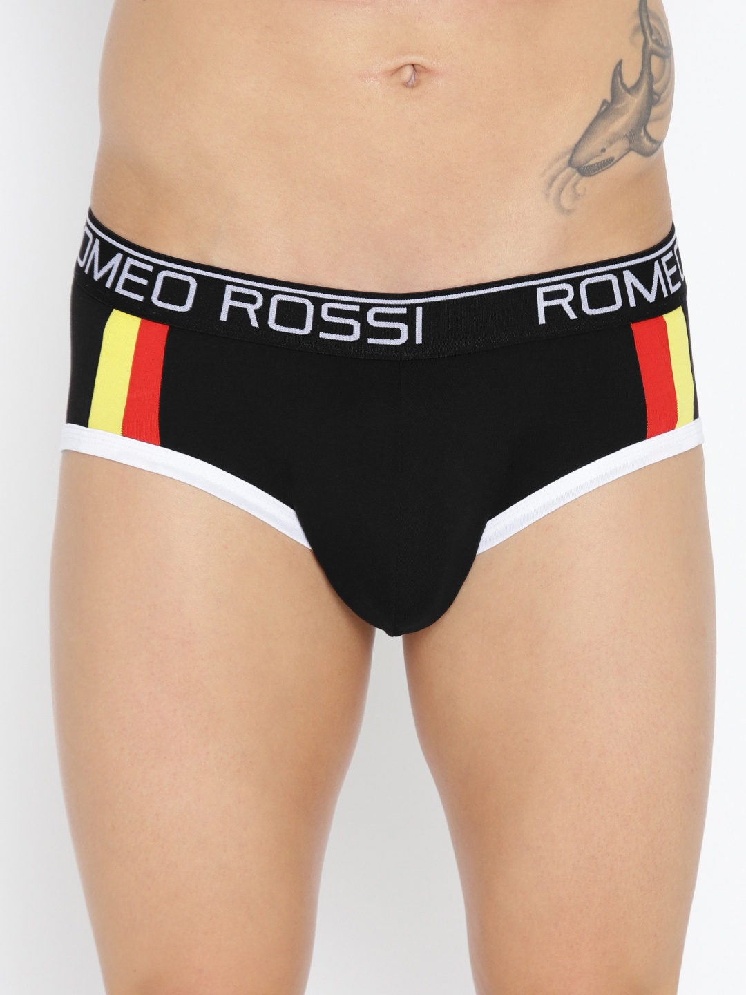 

ROMEO ROSSI Men Black Solid Brief CLBSP-2001