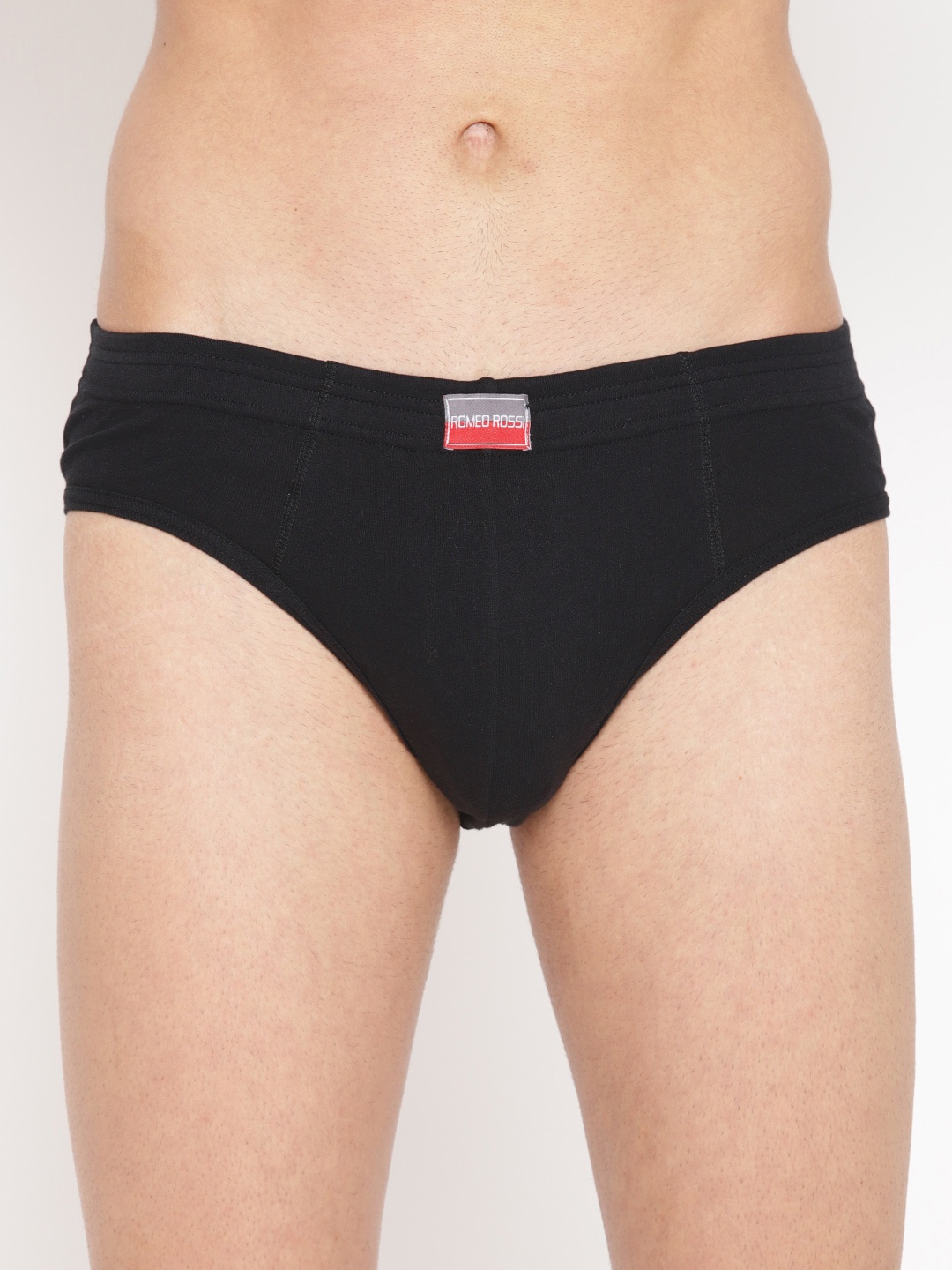 

ROMEO ROSSI Men Black Solid Basic Briefs RBIE-1003-BL