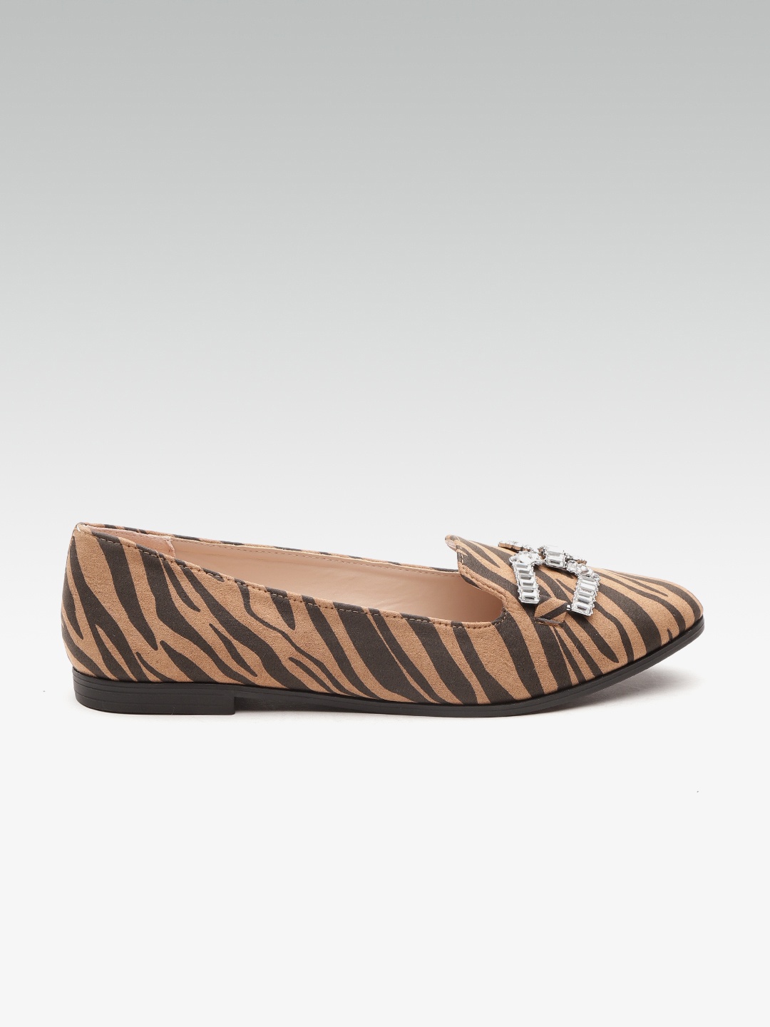 

DOROTHY PERKINS Women Brown & Black Tiger Print Ballerinas