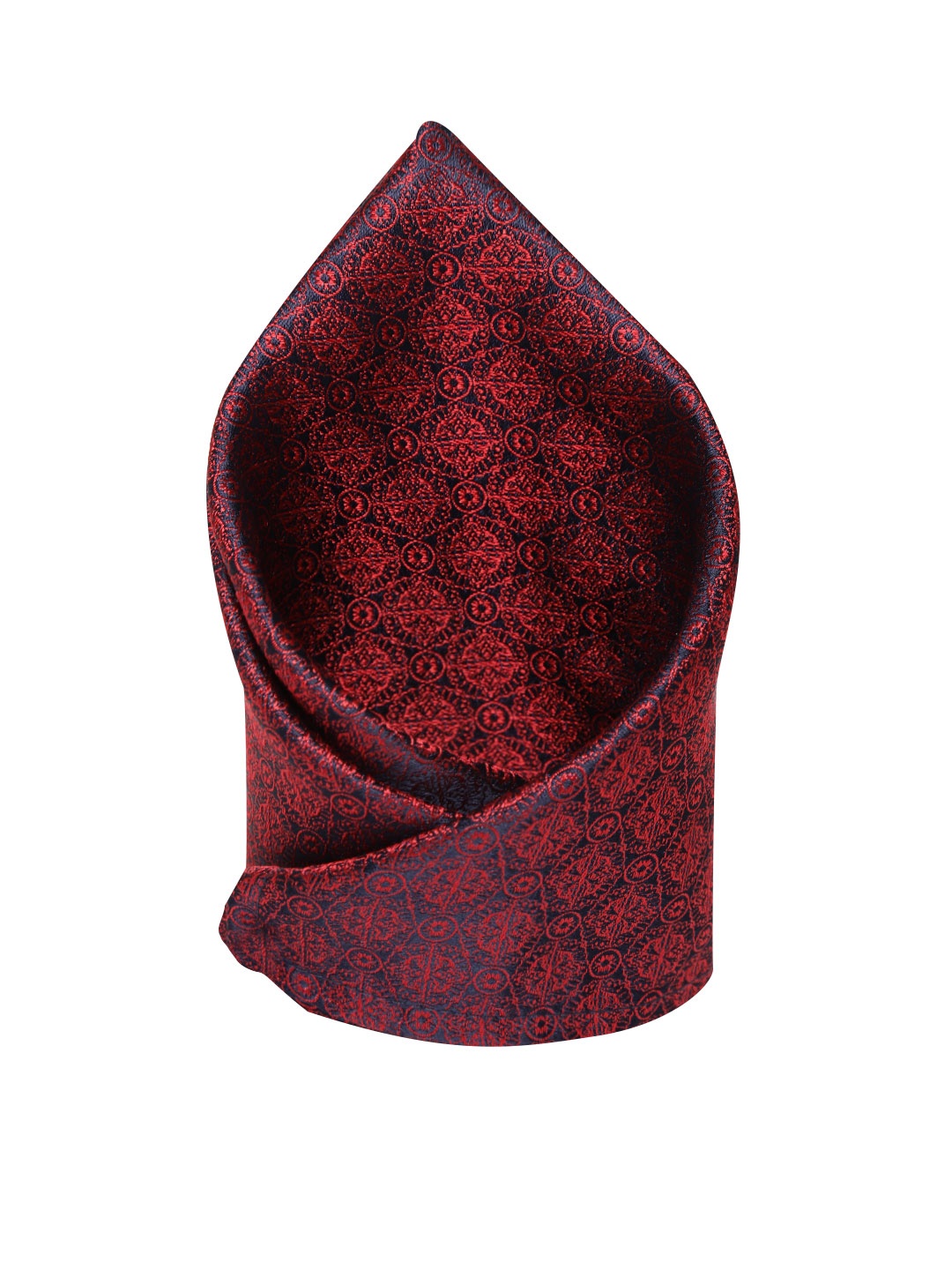 

Park Avenue Men Red & Navy Silk Patterned Pocket Square