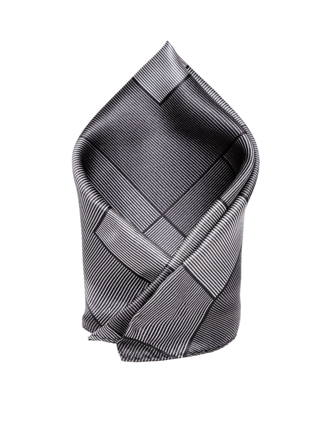

Park Avenue Grey & Black Striped Pocket Square