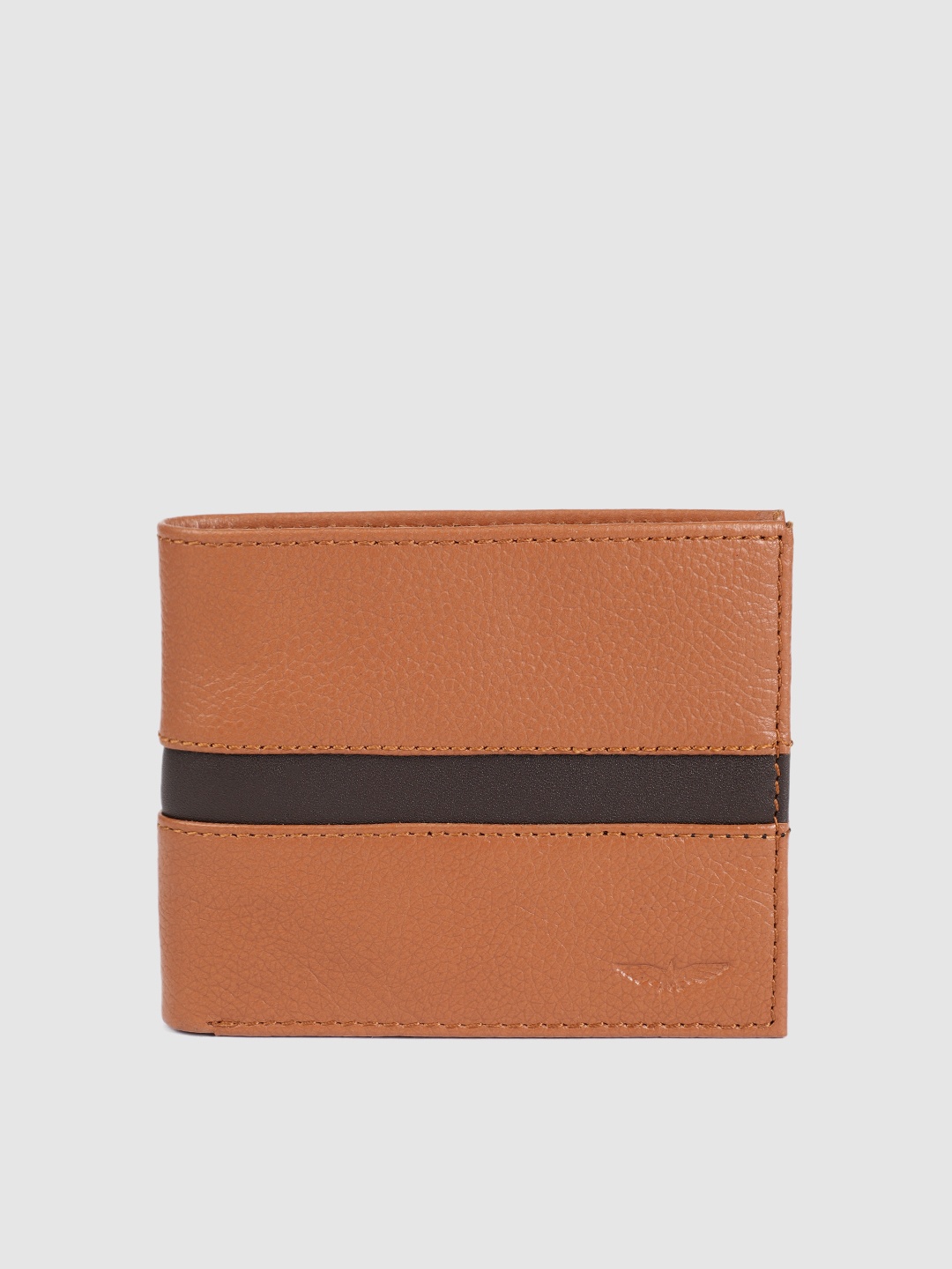 

Park Avenue Men Khaki Solid Genuine Leather Two Fold Wallet