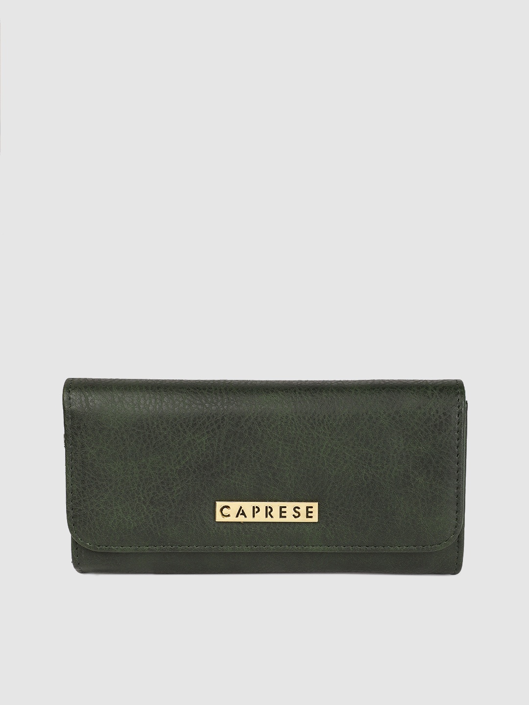 

Caprese Women Olive Green Solid Three Fold Wallet