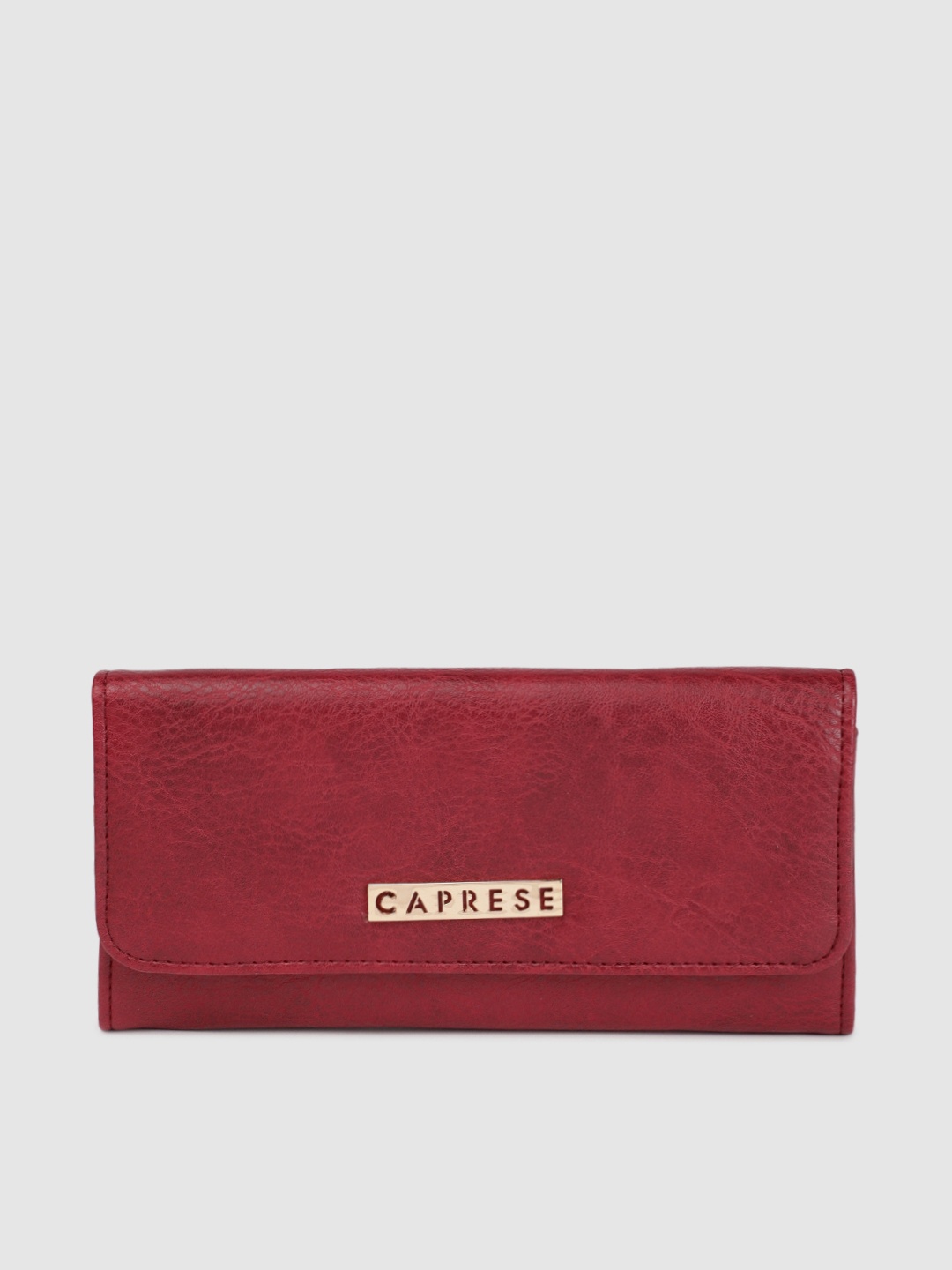 

Caprese Women Maroon Solid Three Fold Wallet