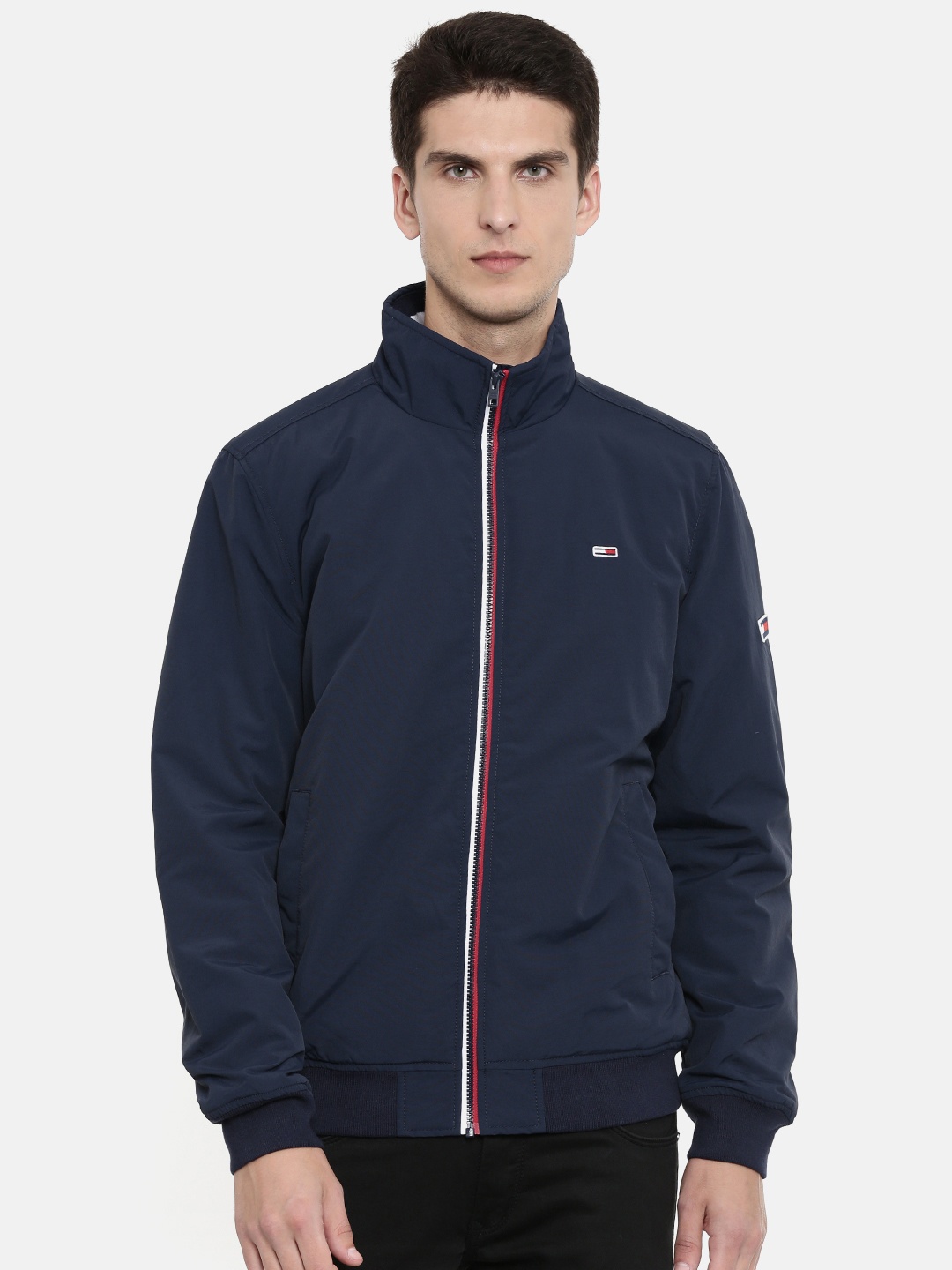 

Tommy Hilfiger Men Navy Blue Solid Bomber Jacket