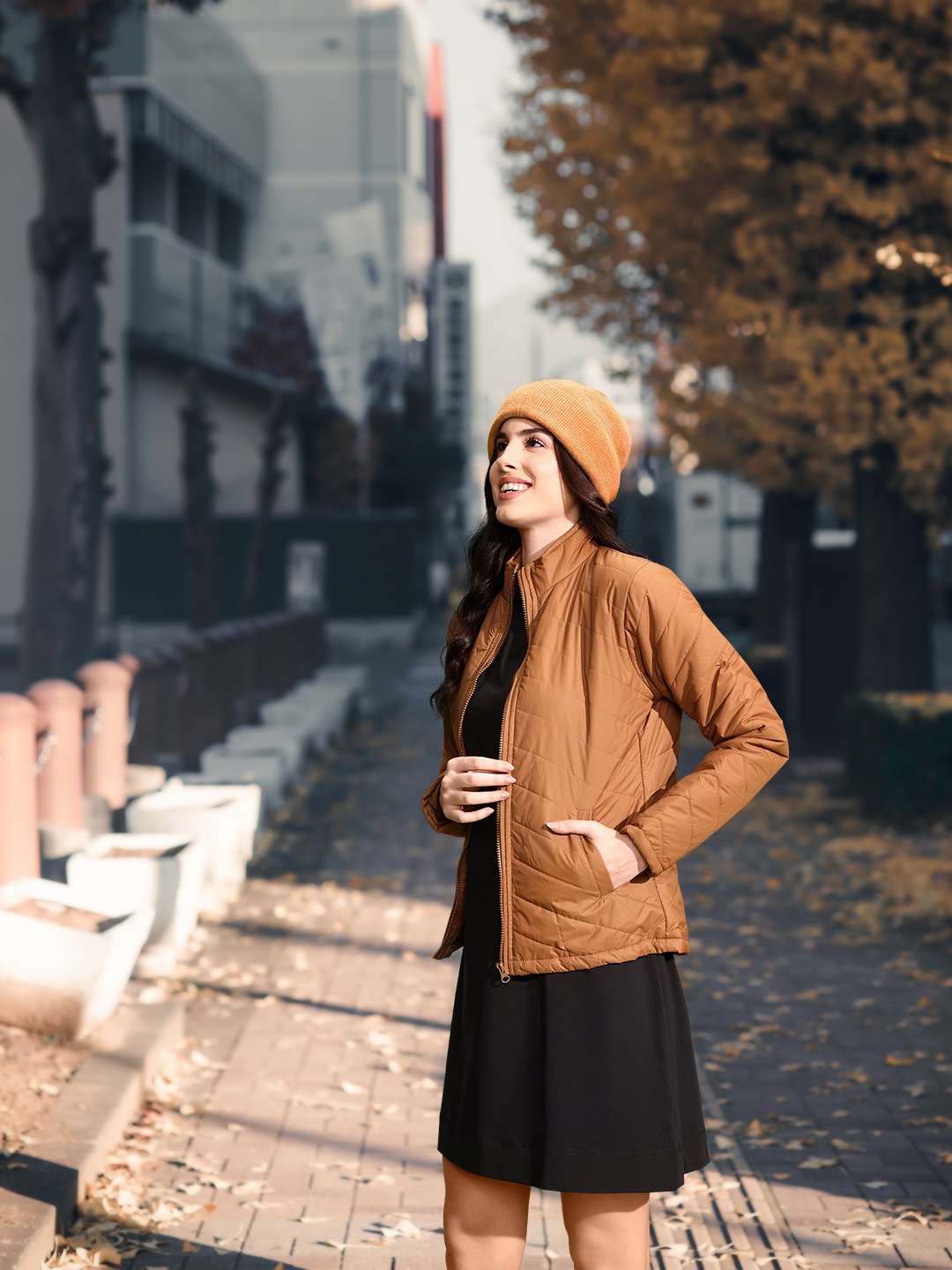 

Campus Sutra Women Brown Solid Padded Jacket