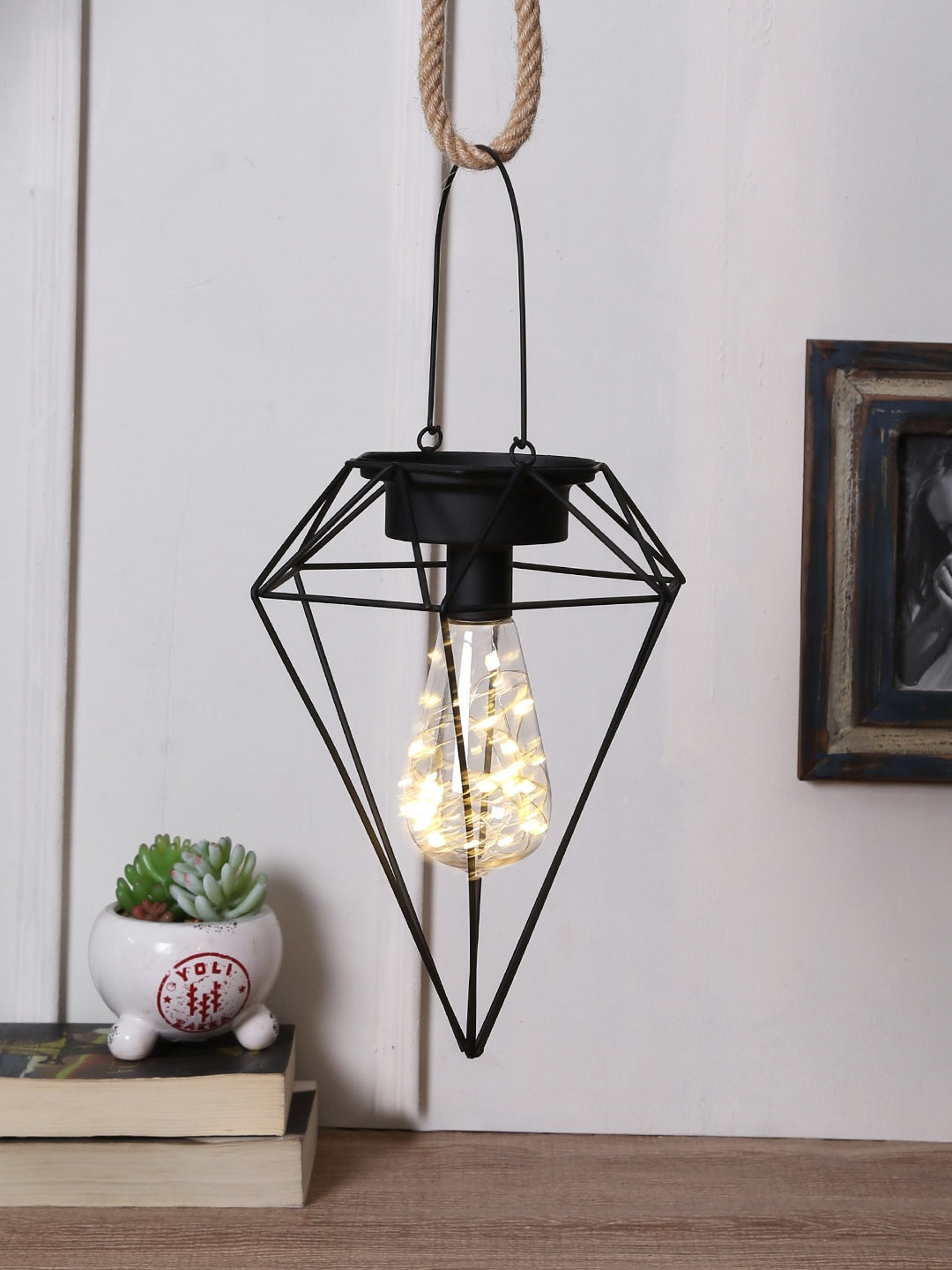 

TAYHAA Black Open Inverted Diamond Cage LED Lighting Ceiling Lamp