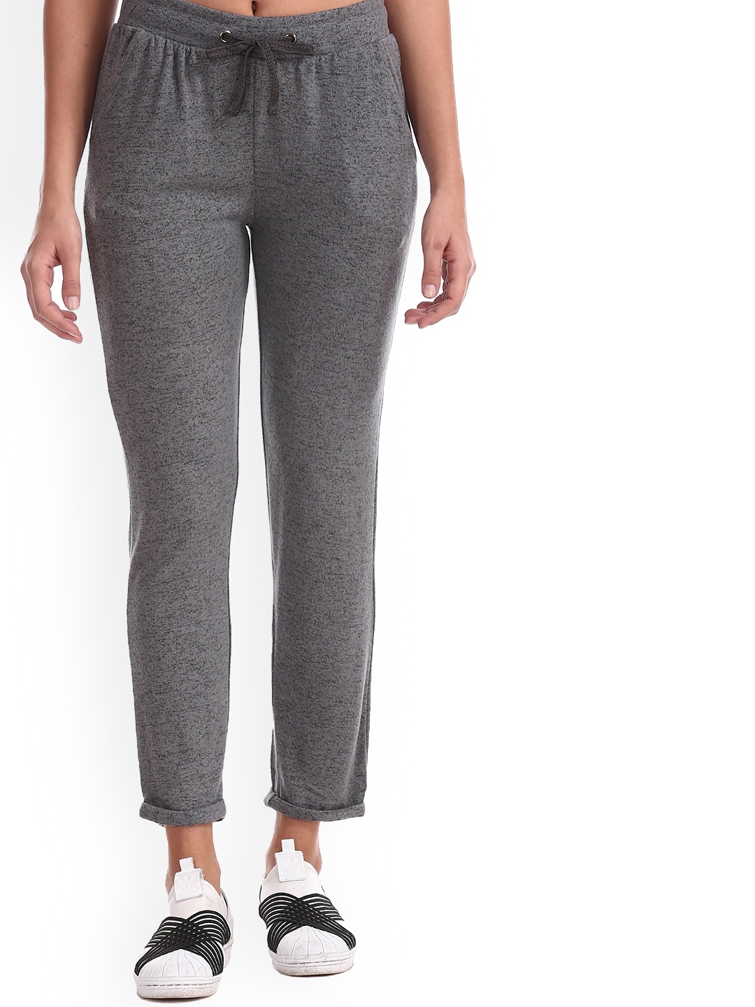 

Sugr Women Grey Solid Straight Fit Track Pants