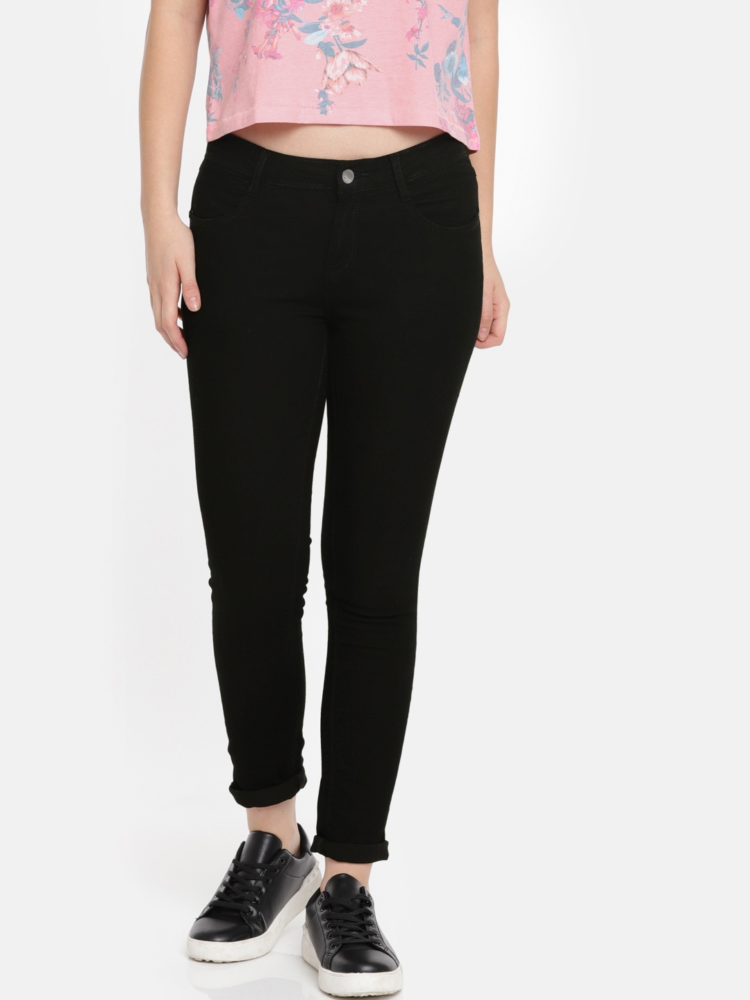 

Kraus Jeans Women Black Mid-Rise Skinny Fit K3006 Jeans