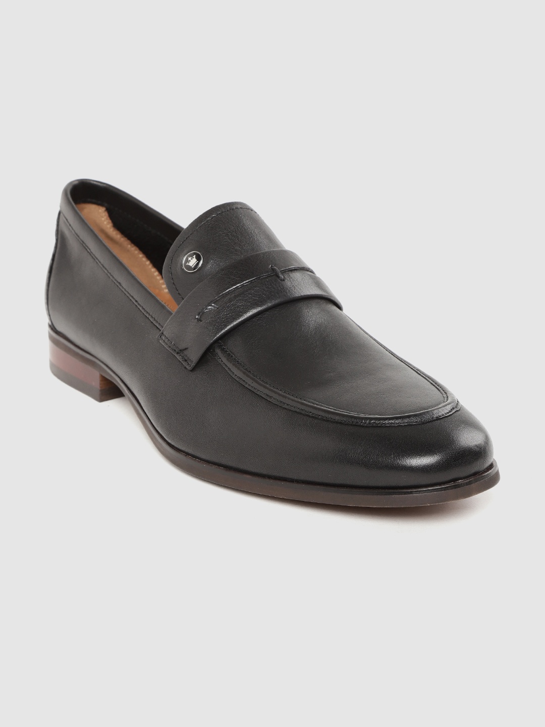

Louis Philippe Men Black Leather Formal Slip-Ons