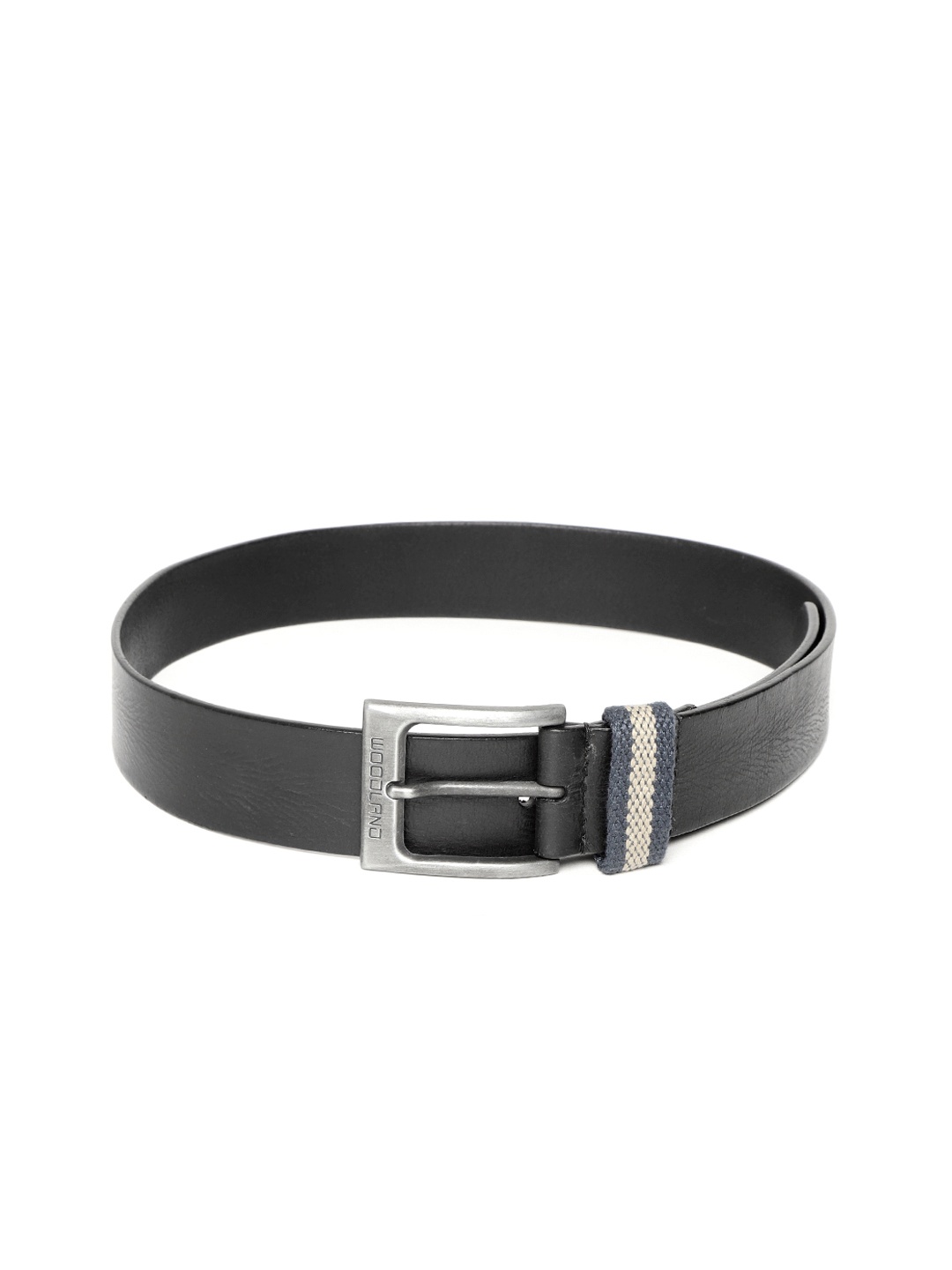 

Woodland Men Black Leather Solid Belt