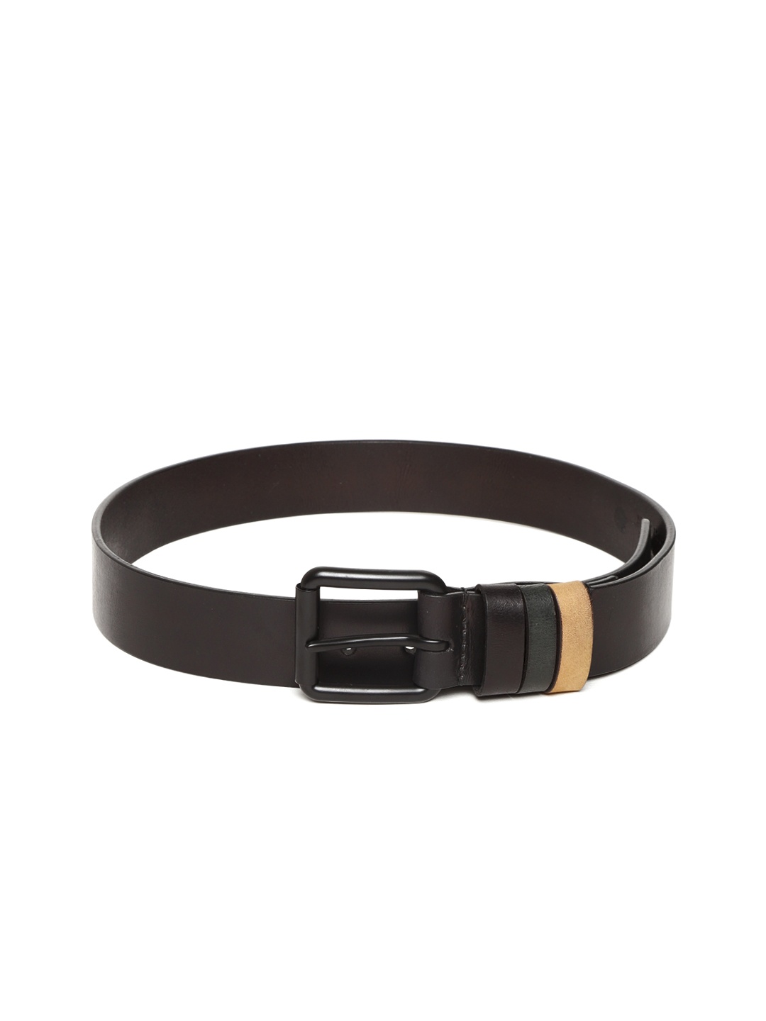 

Woodland Men Black Leather Solid Belt