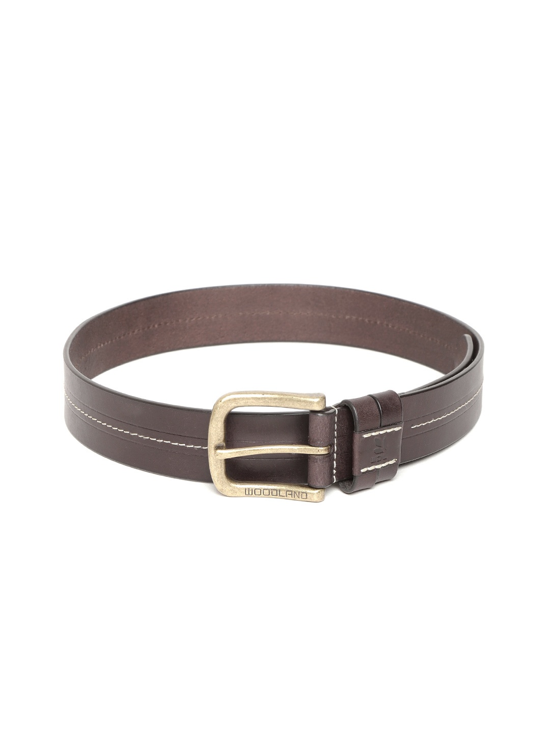 

Woodland Men Coffee Brown Solid Leather Belt
