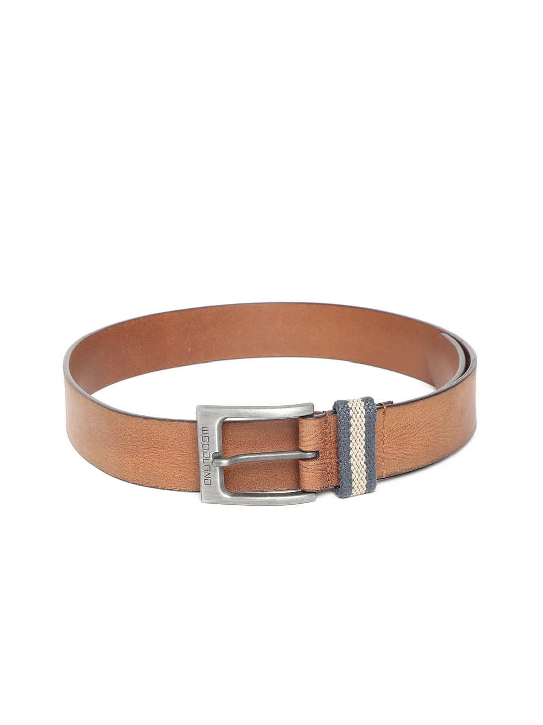 

Woodland Men Tan Brown Solid Leather Belt