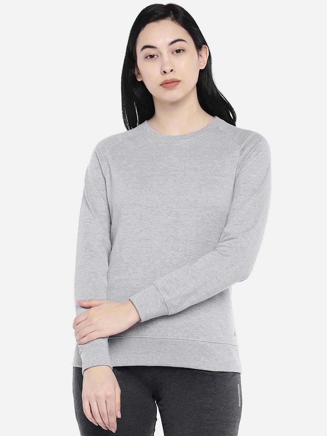 

Sweet Dreams Women Grey Melange Solid Lounge T-shirt