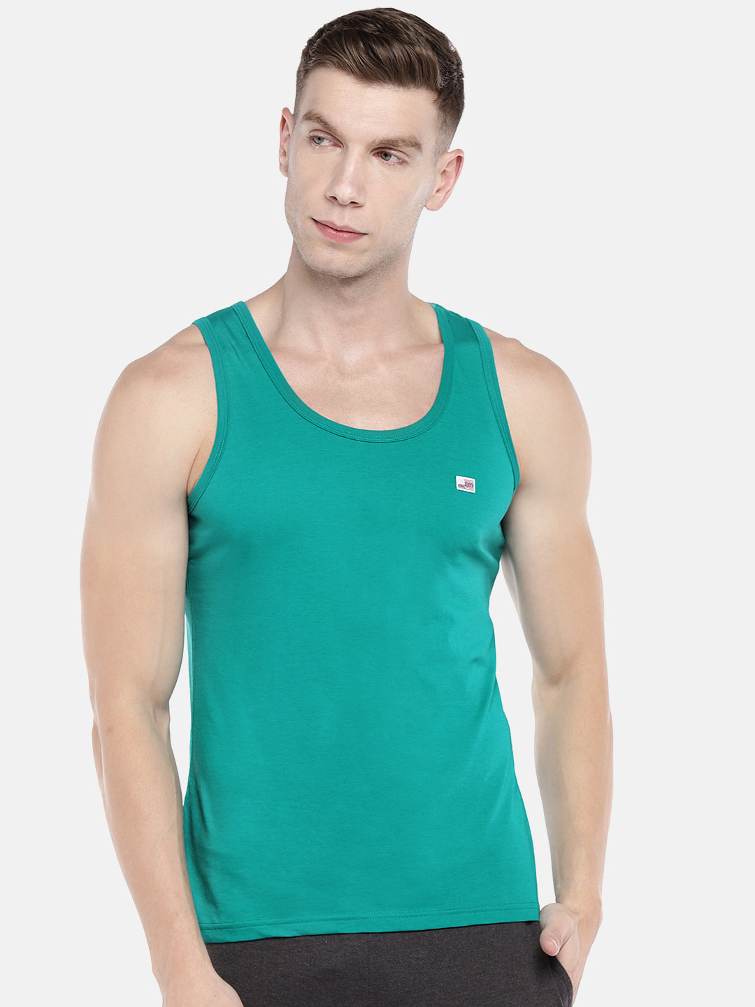 

Sweet Dreams Men Green Solid Lounge T-shirt