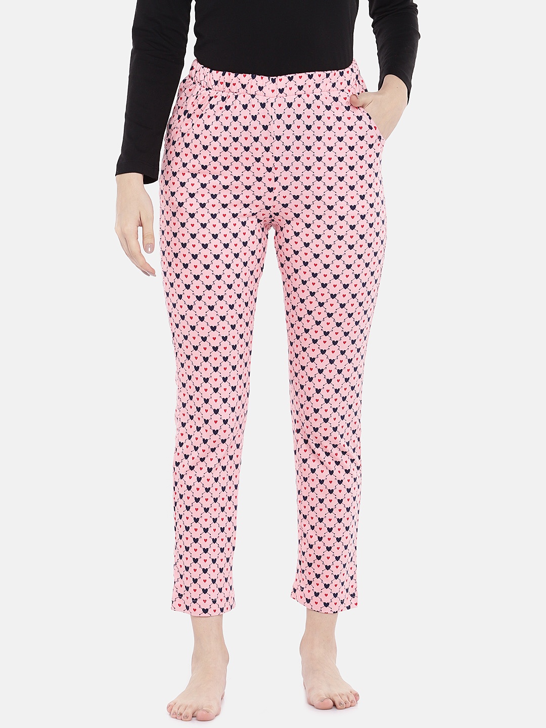 

Sweet Dreams Women Pink & Black Printed Lounge Pants