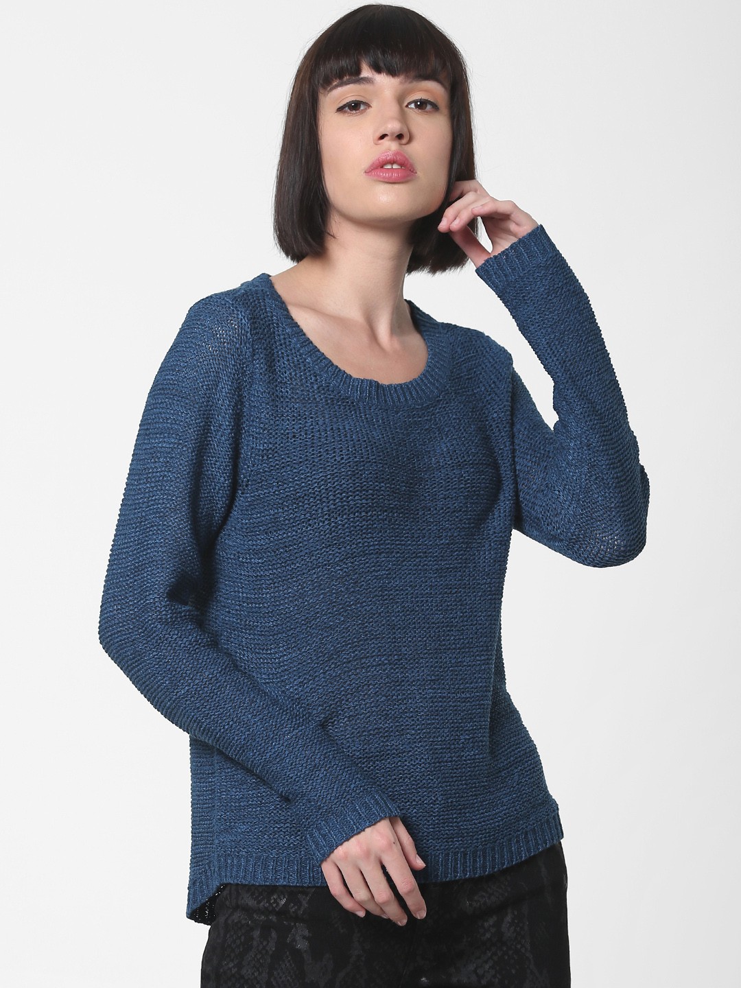 

ONLY Women Blue Solid Sweater
