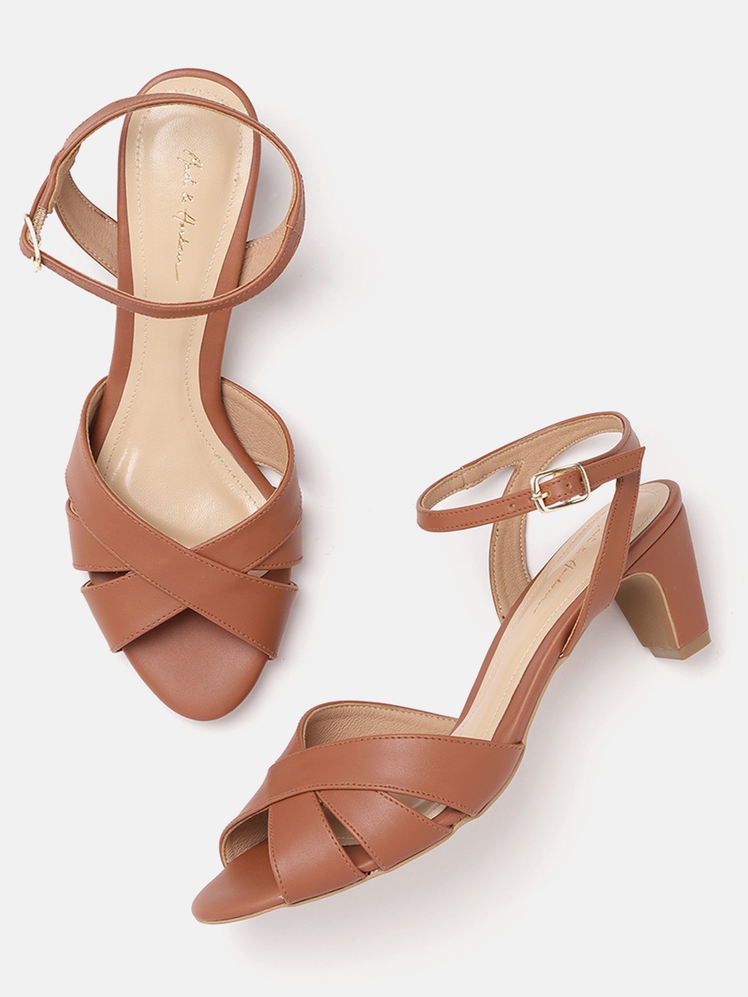

Mast & Harbour Women Tan Brown Solid Block Heels