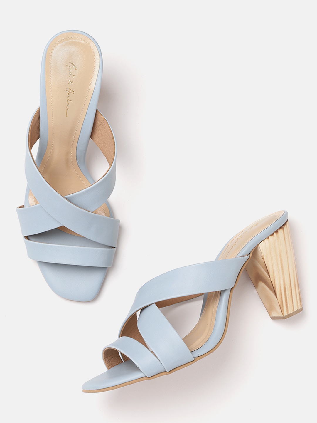 

Mast & Harbour Women Blue Solid Block Heels