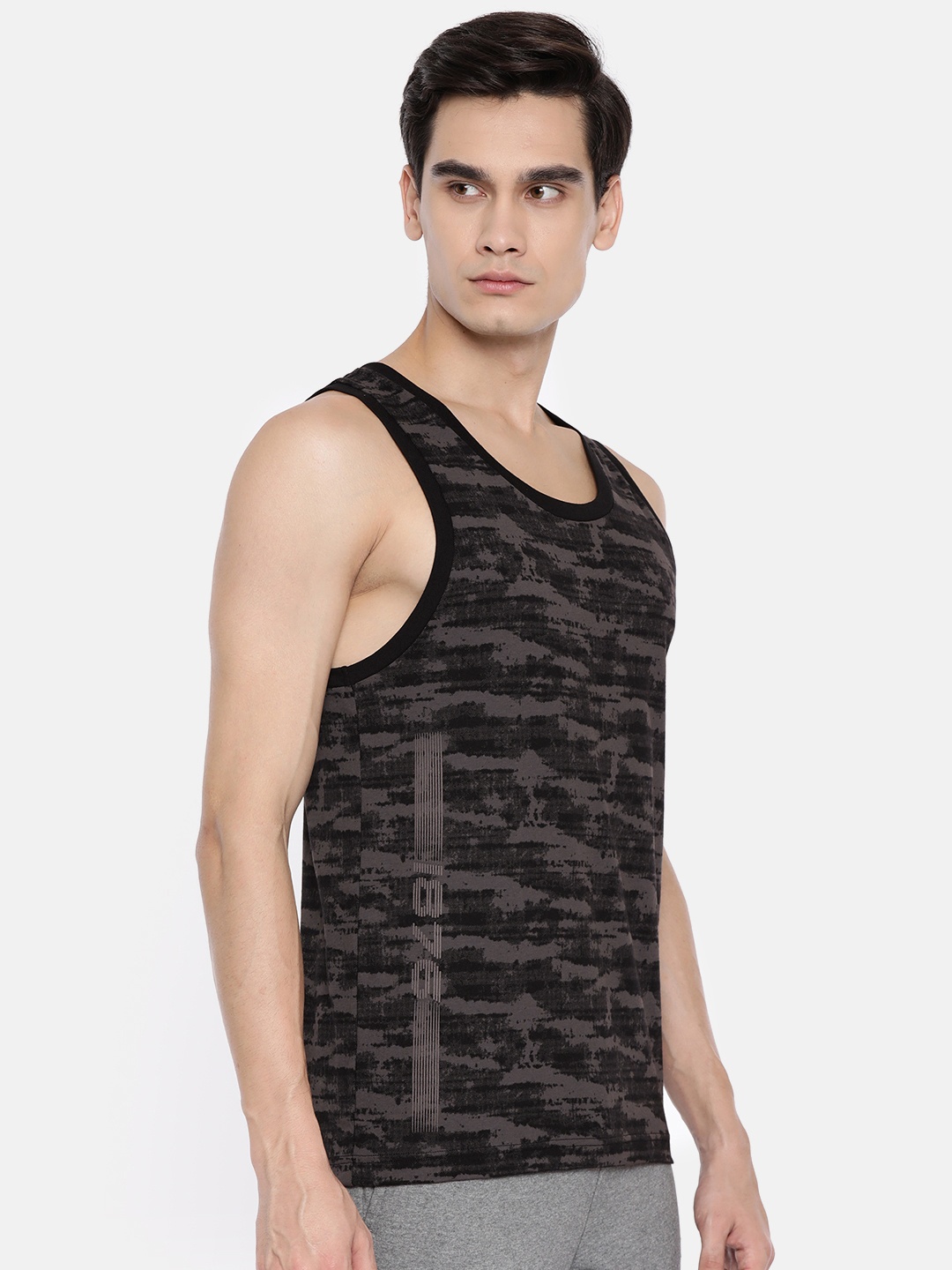 

Jockey Men Grey & Black Printed Innerwear Vest 9928-0105