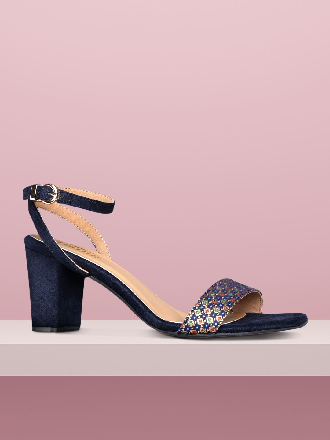 

Anouk Women Navy Blue Woven Design Sandals