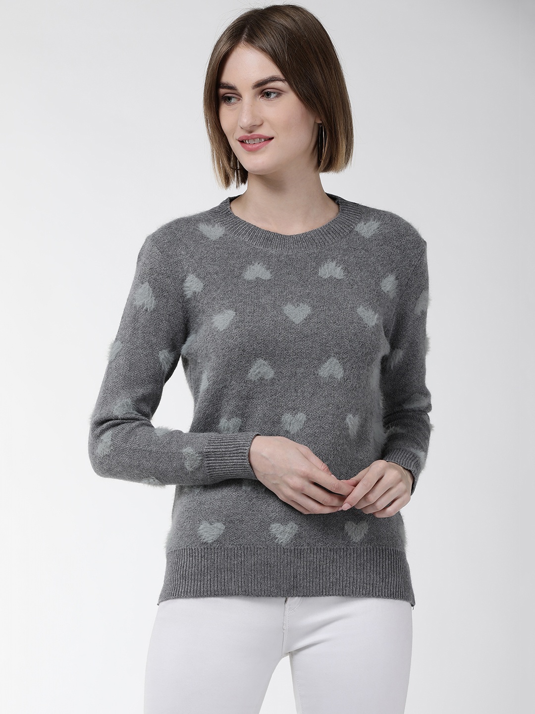 

Fort Collins Women Charcoal Grey Self Design Sweater