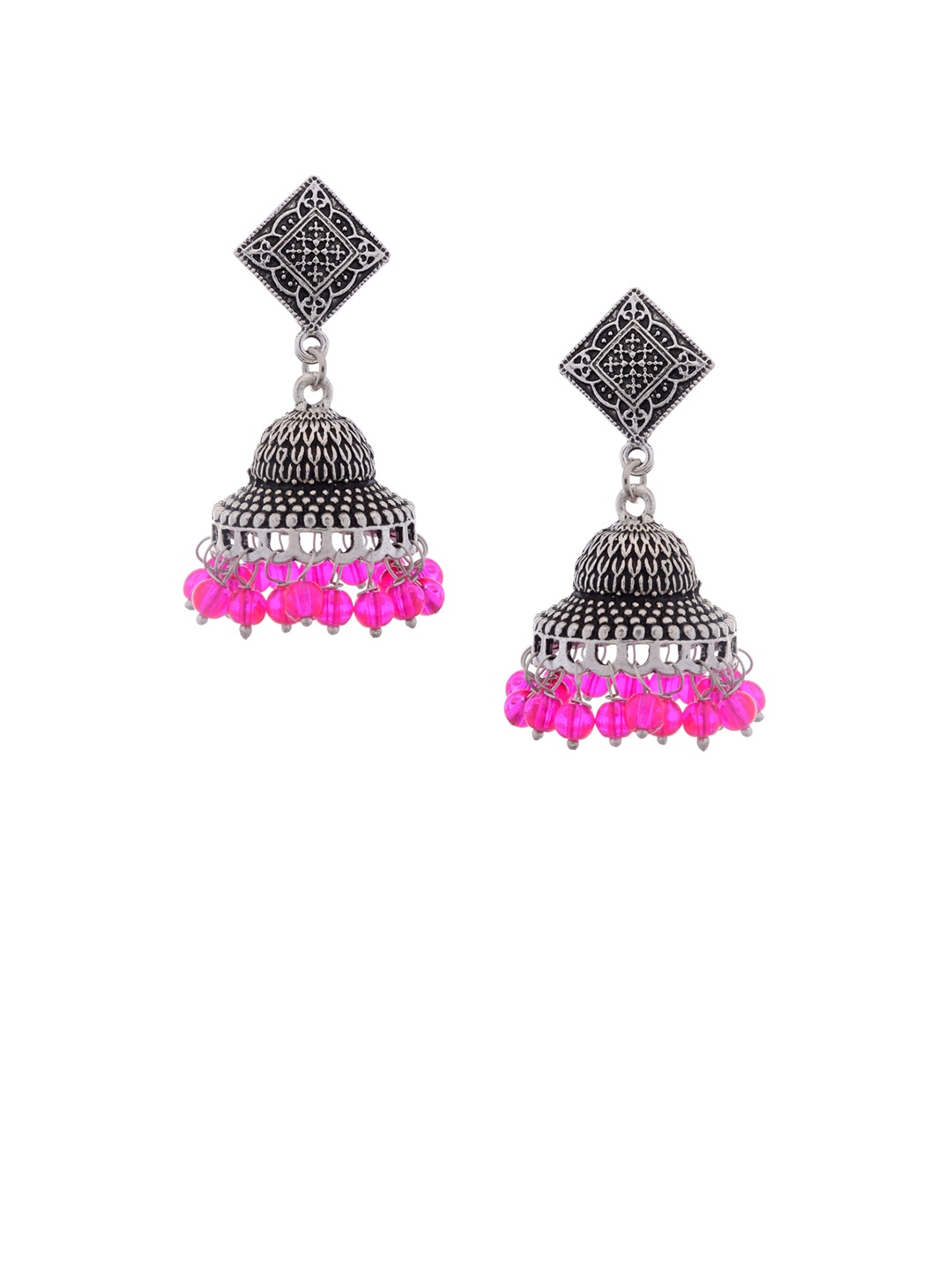 

Silvermerc Designs Silver-Plated Oxidised Jhumkas