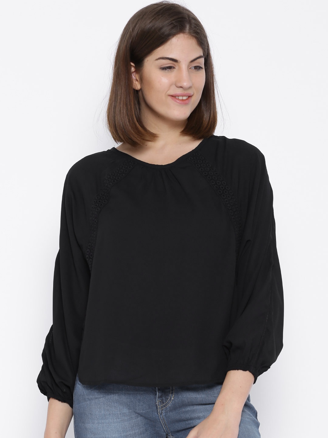 

Tokyo Talkies Black Sheer Top