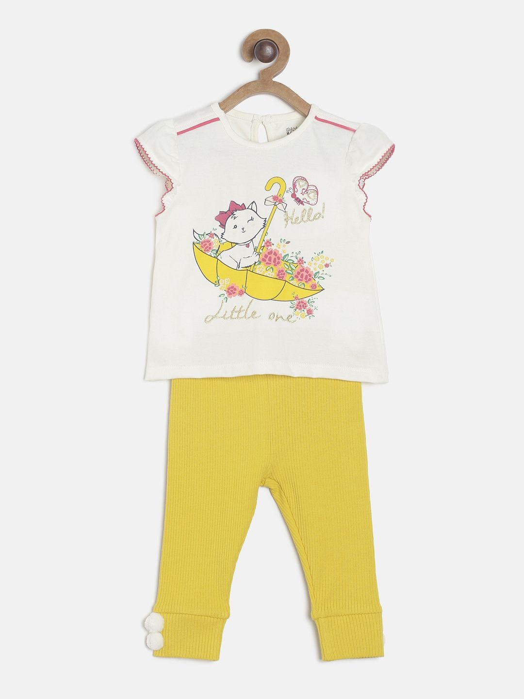 

MINI KLUB Girls White & Yellow Clothing Set