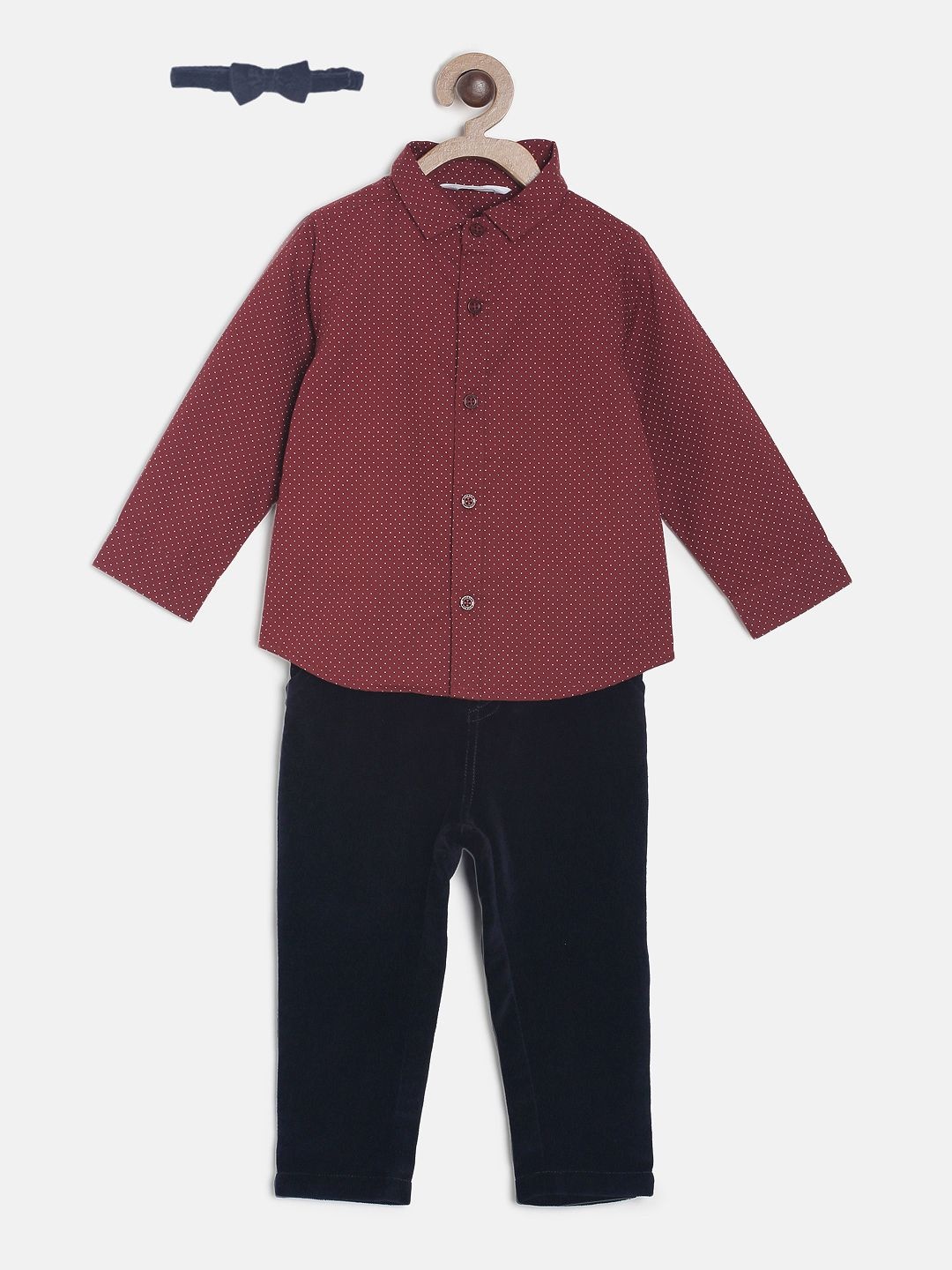 

MINI KLUB Boys Maroon & Blue Co-Ord Set