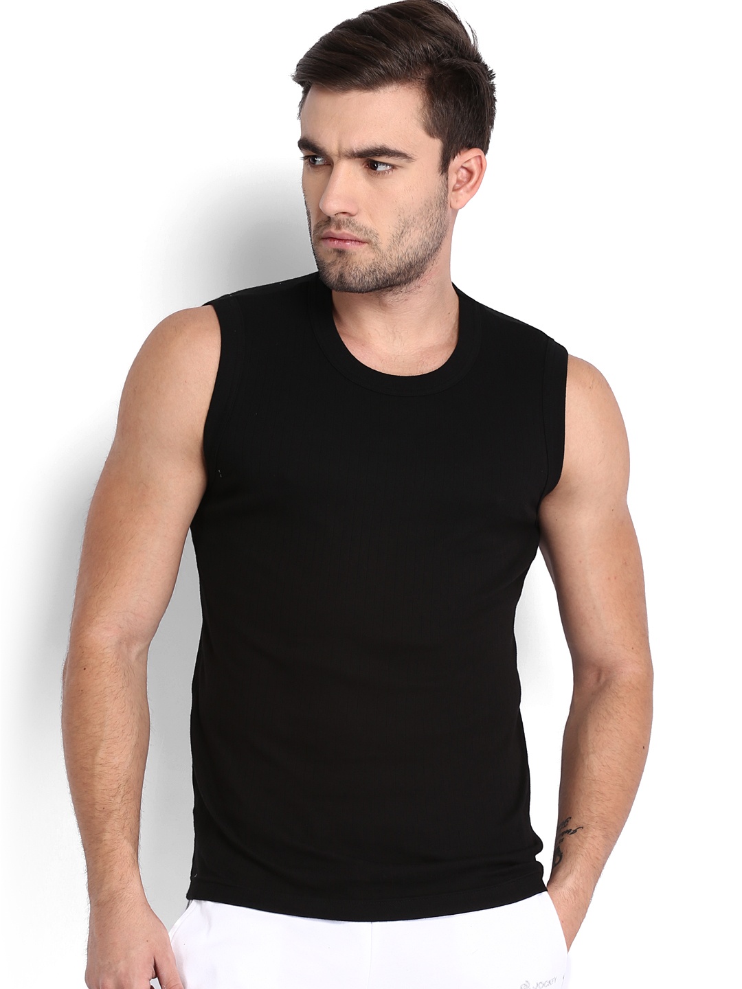 

Jockey Men Black Solid Gym Vest 9930-0105