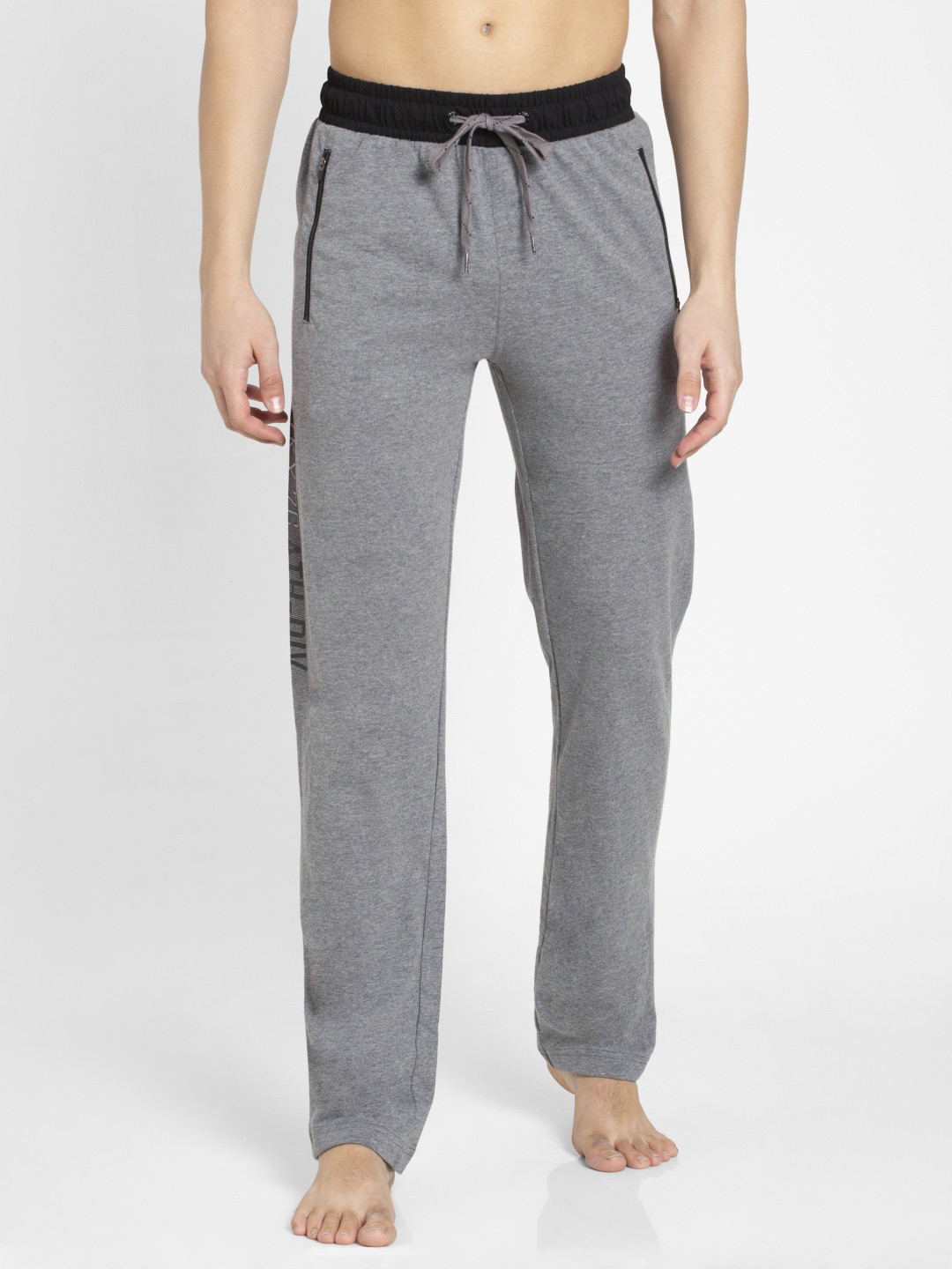 

Jockey Combed Cotton Rich Slim Fit Trackpant with Side Zipper Pockets-9510, Grey