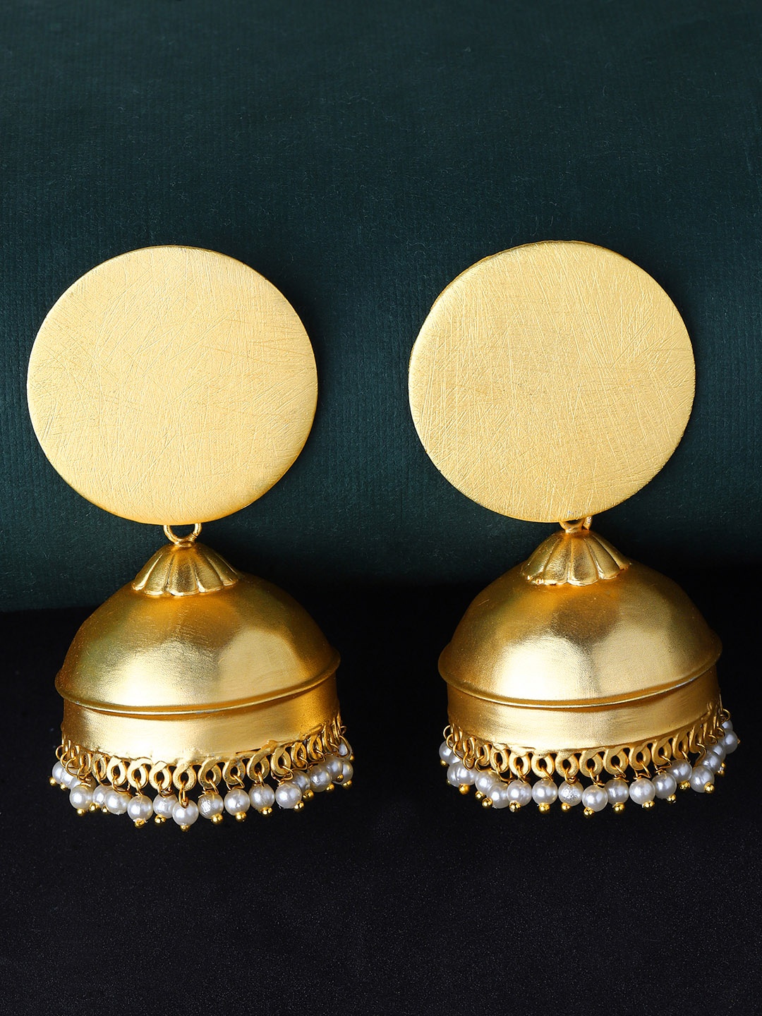 

Rubans Women Gold-Plated Classic Handcrafted Jhumkas