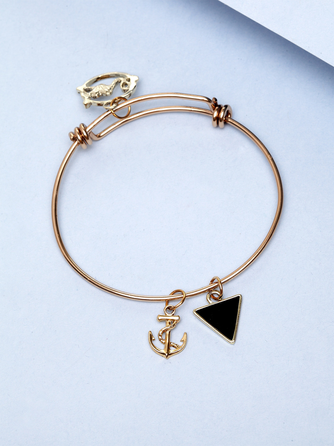 

PANASH Gold_Plated Heart Shape Handcrafted Charm Braclet